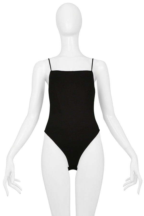GUCCI BY TOM FORD BLACK VISCOSE ONE PIECE BODYSUIT 1998