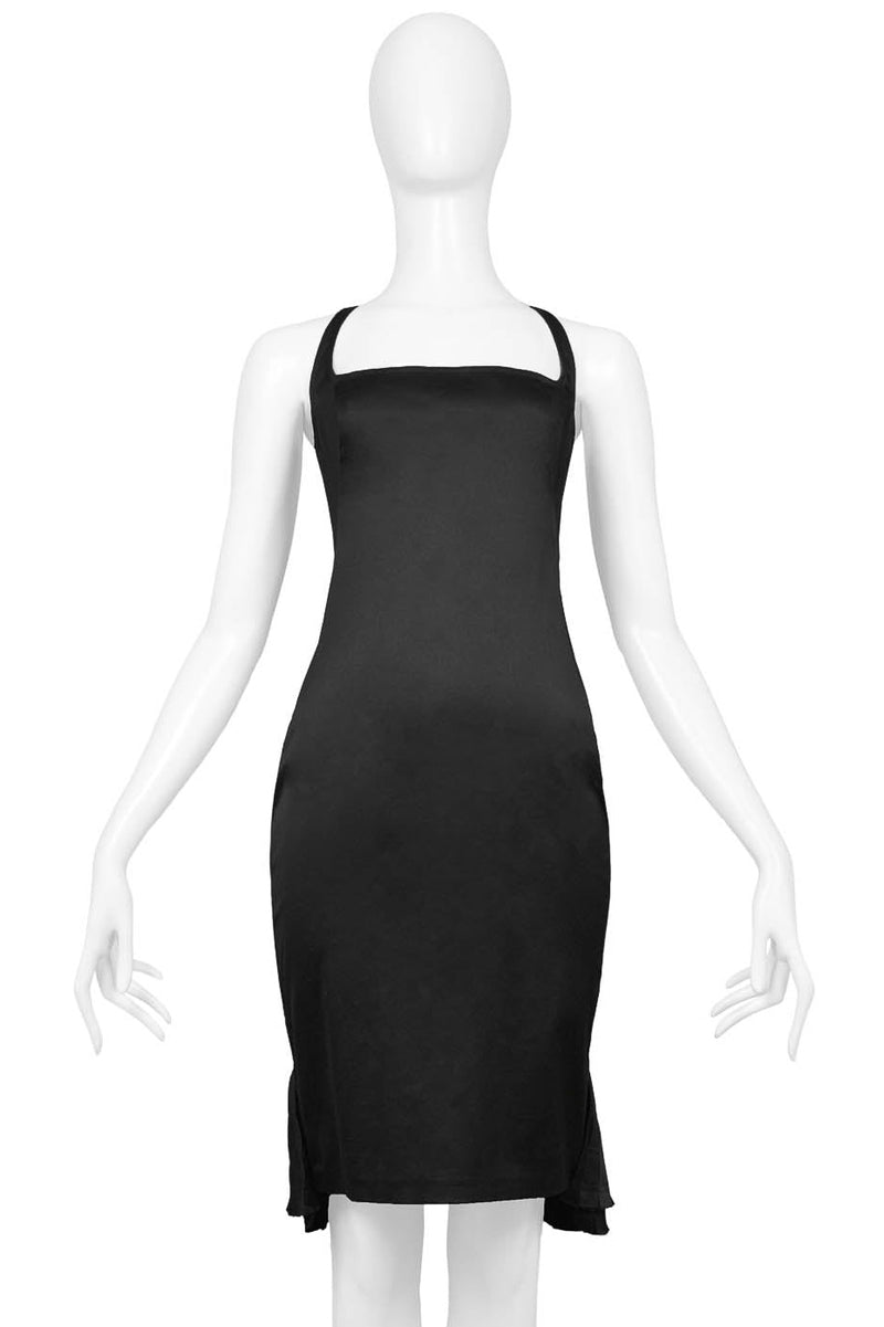 GUCCI BY TOM FORD BLACK DRESS WITH BACK PLEAT FAN DETAILING 2003