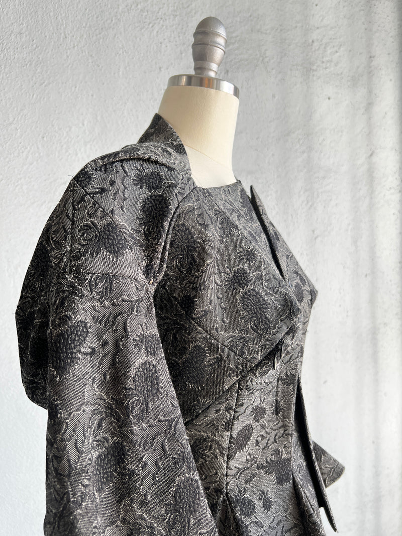 JUNYA WATANABE GREY FLORAL RUBBER NEOPRENE FANCY JACKET 1999-2000