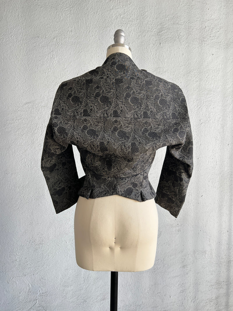 JUNYA WATANABE GREY FLORAL RUBBER NEOPRENE FANCY JACKET 1999-2000