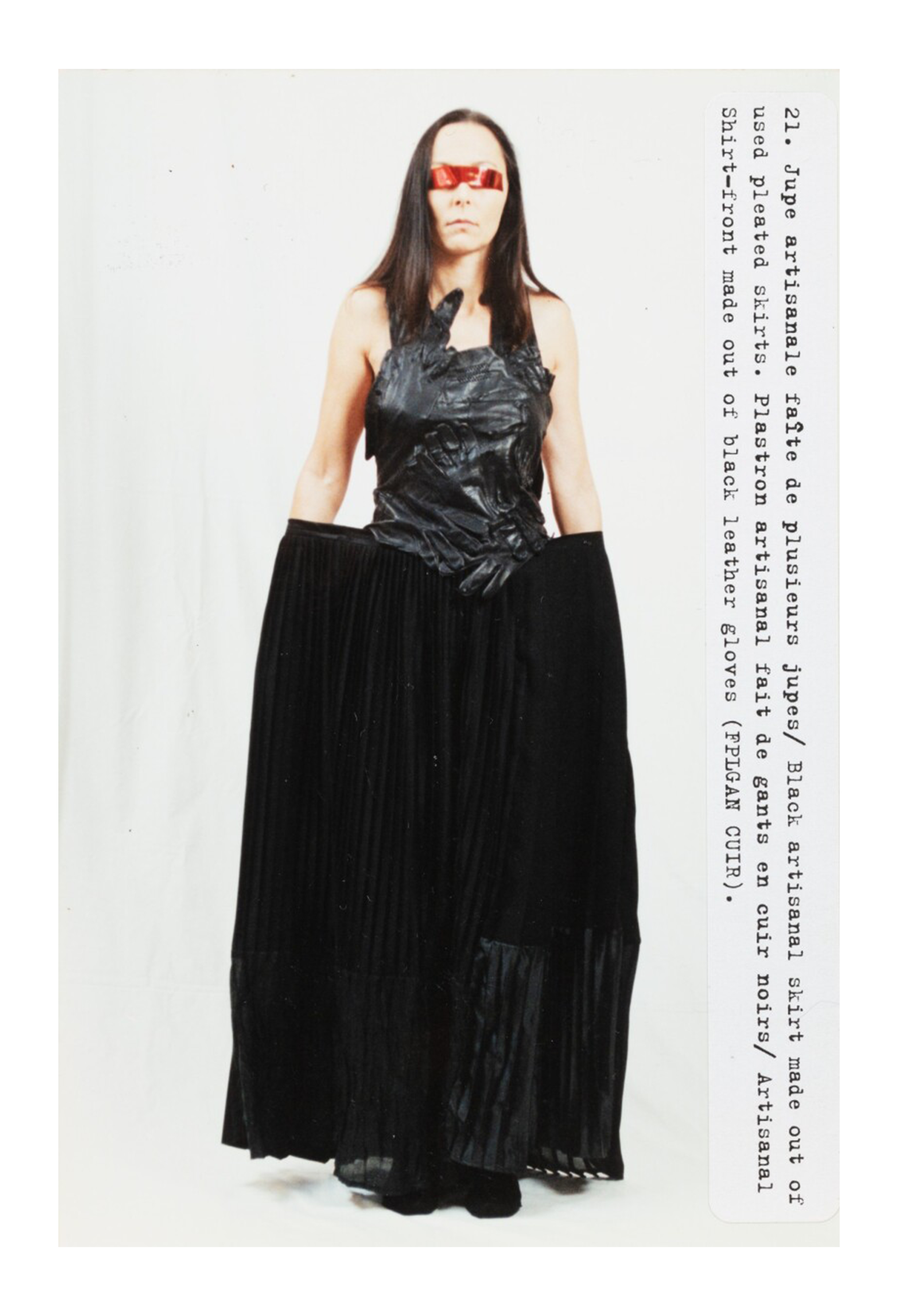MAISON MARTIN MARGIELA ARTISANAL NAVY BLUE PLEATED OVERSIZED SKIRT SS 2001