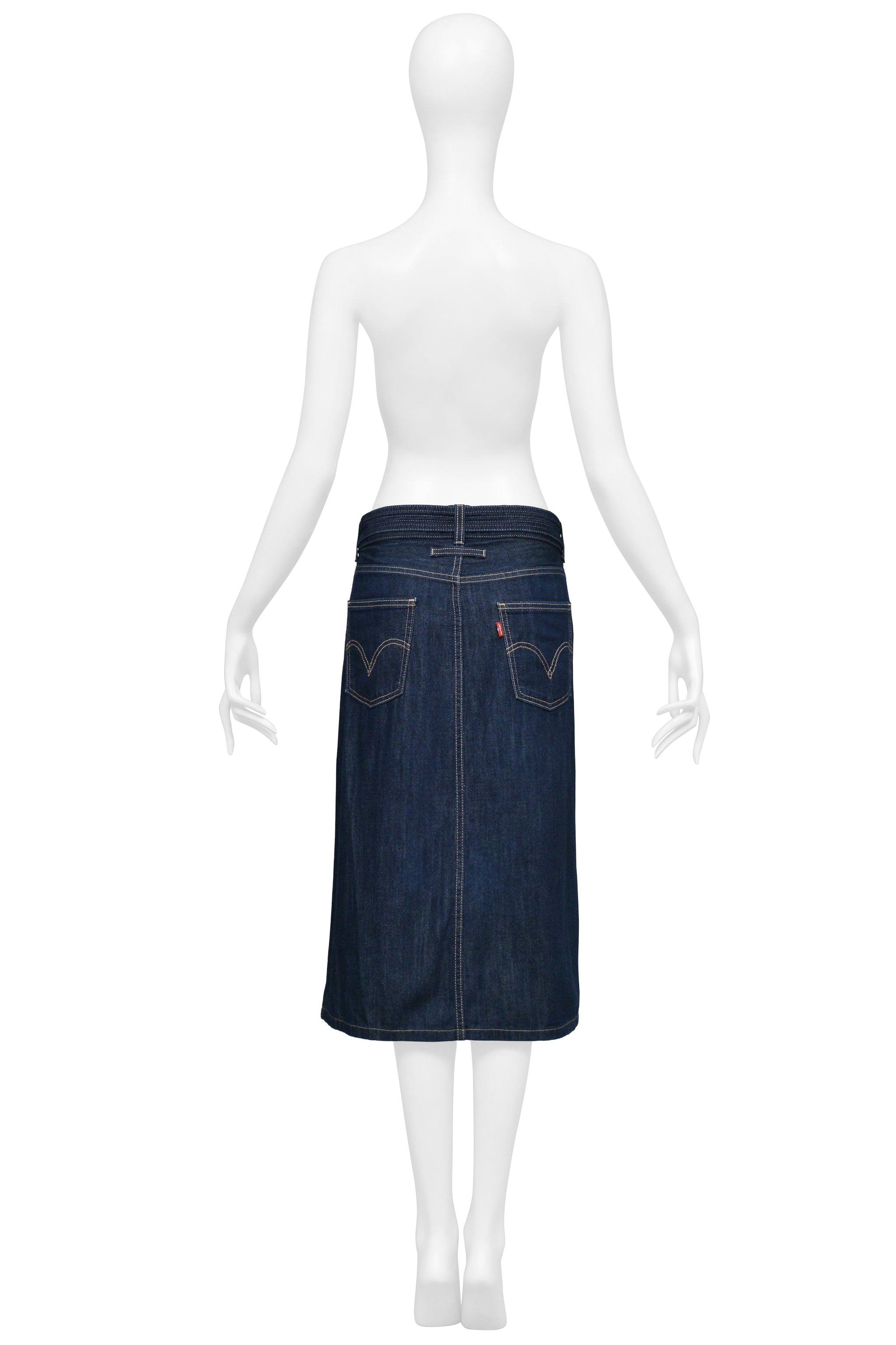JEAN PAUL GAULTIER 2010 DENIM JACKET AND SKIRT ENSEMBLE