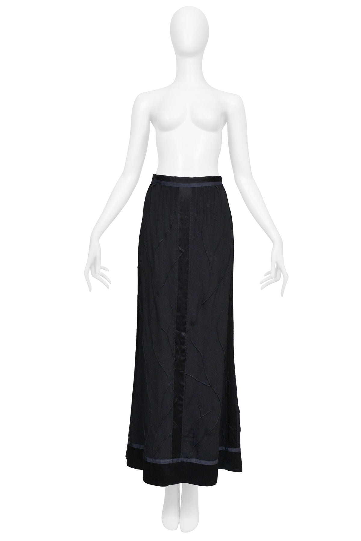 JEAN PAUL GAULTIER HIGH WAISTED BLACK SATIN SKIRT