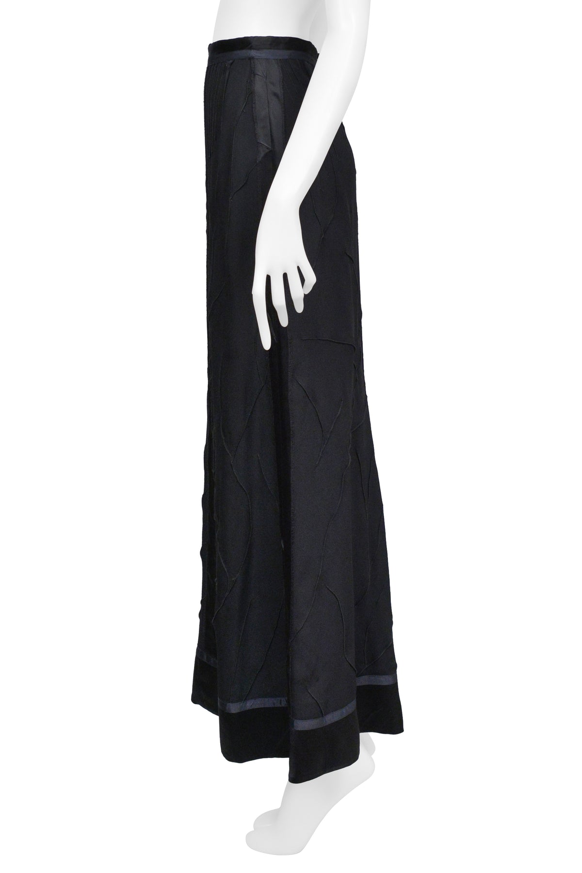 JEAN PAUL GAULTIER HIGH WAISTED BLACK SATIN SKIRT
