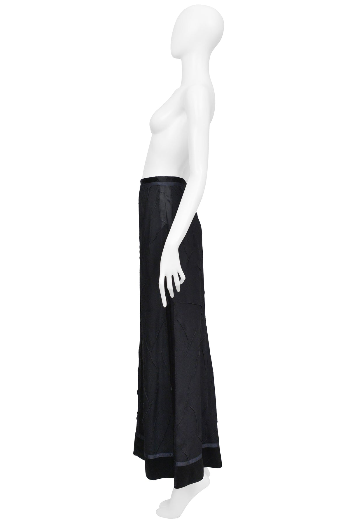 JEAN PAUL GAULTIER HIGH WAISTED BLACK SATIN SKIRT