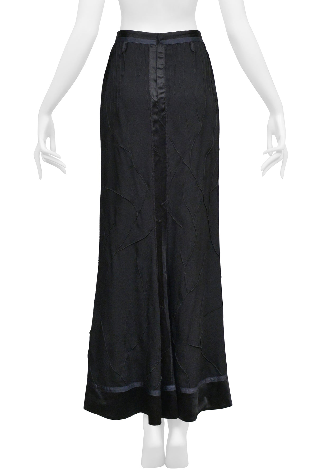 JEAN PAUL GAULTIER HIGH WAISTED BLACK SATIN SKIRT