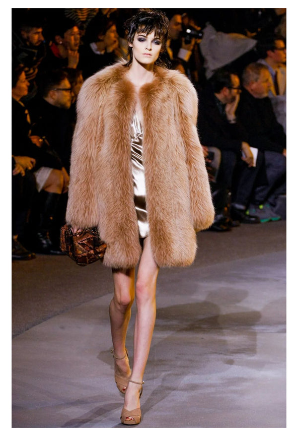 MARC JACOBS BROWN FUR CHUBBY COAT 2013