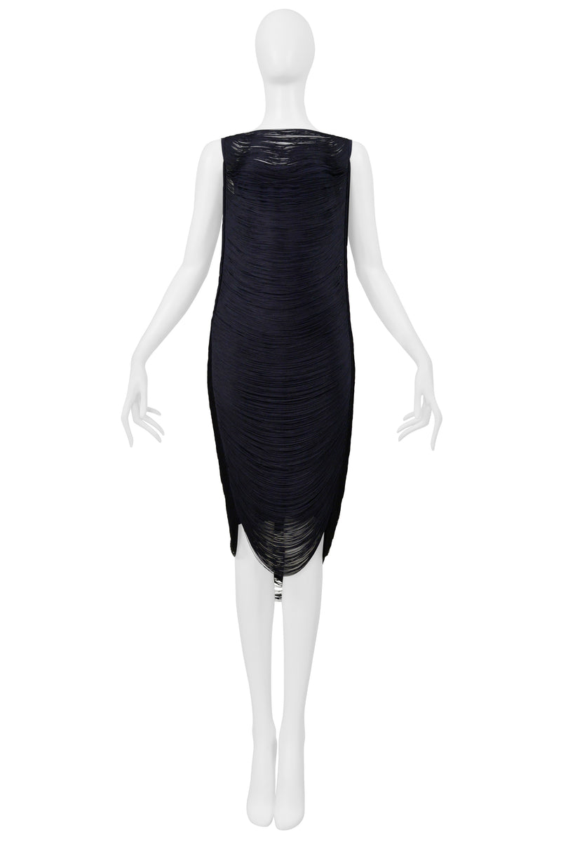 JIL SANDER BY RAF SIMONS BLACK FRINGE DRESS 2009