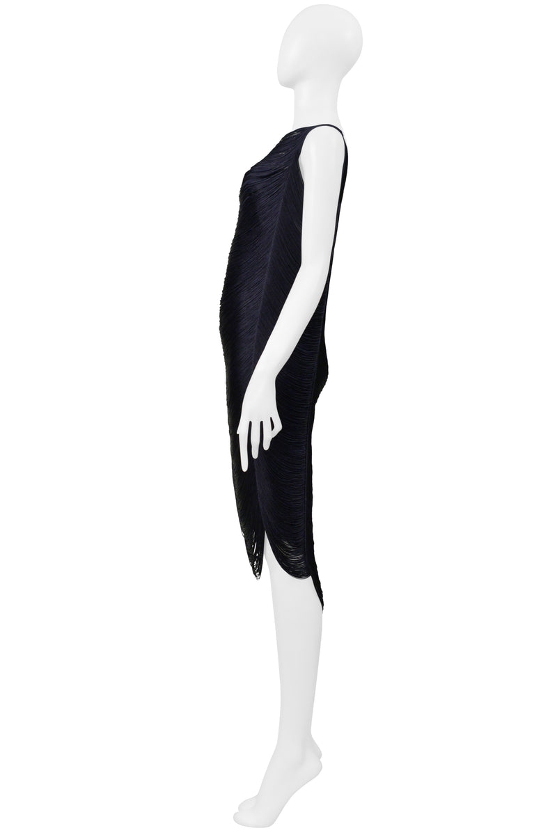 JIL SANDER BY RAF SIMONS BLACK FRINGE DRESS 2009