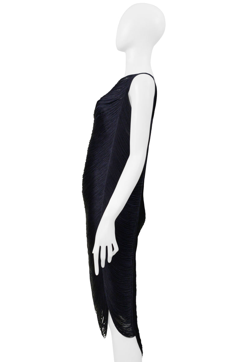 JIL SANDER BY RAF SIMONS BLACK FRINGE DRESS 2009