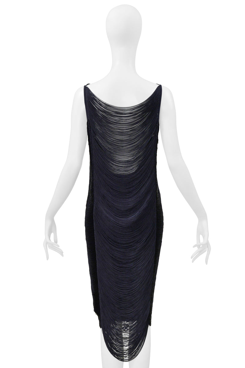 JIL SANDER BY RAF SIMONS BLACK FRINGE DRESS 2009