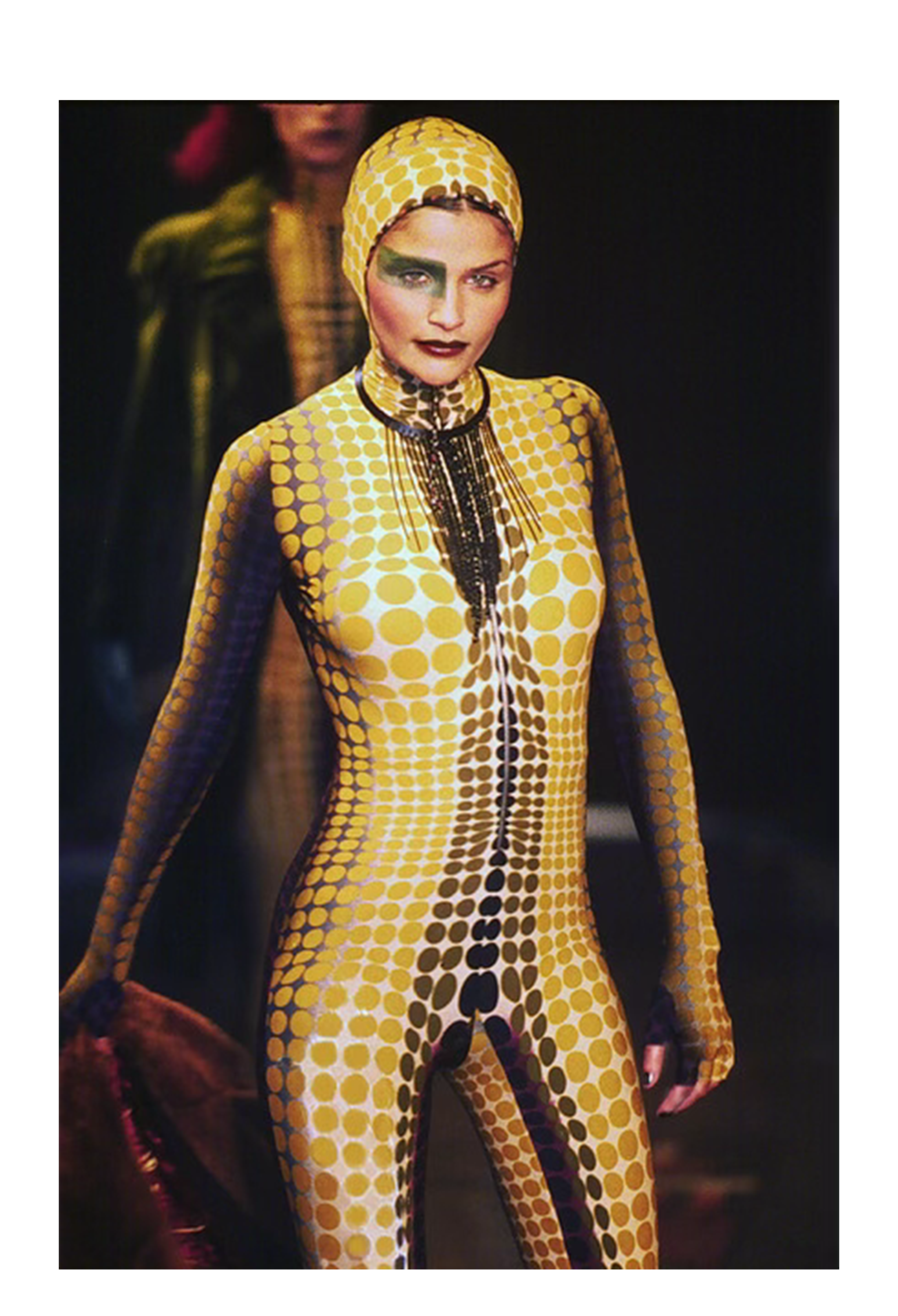 JEAN PAUL GAULTIER ICONIC YELLOW DOT "CYBER" JUMPSUIT 1995