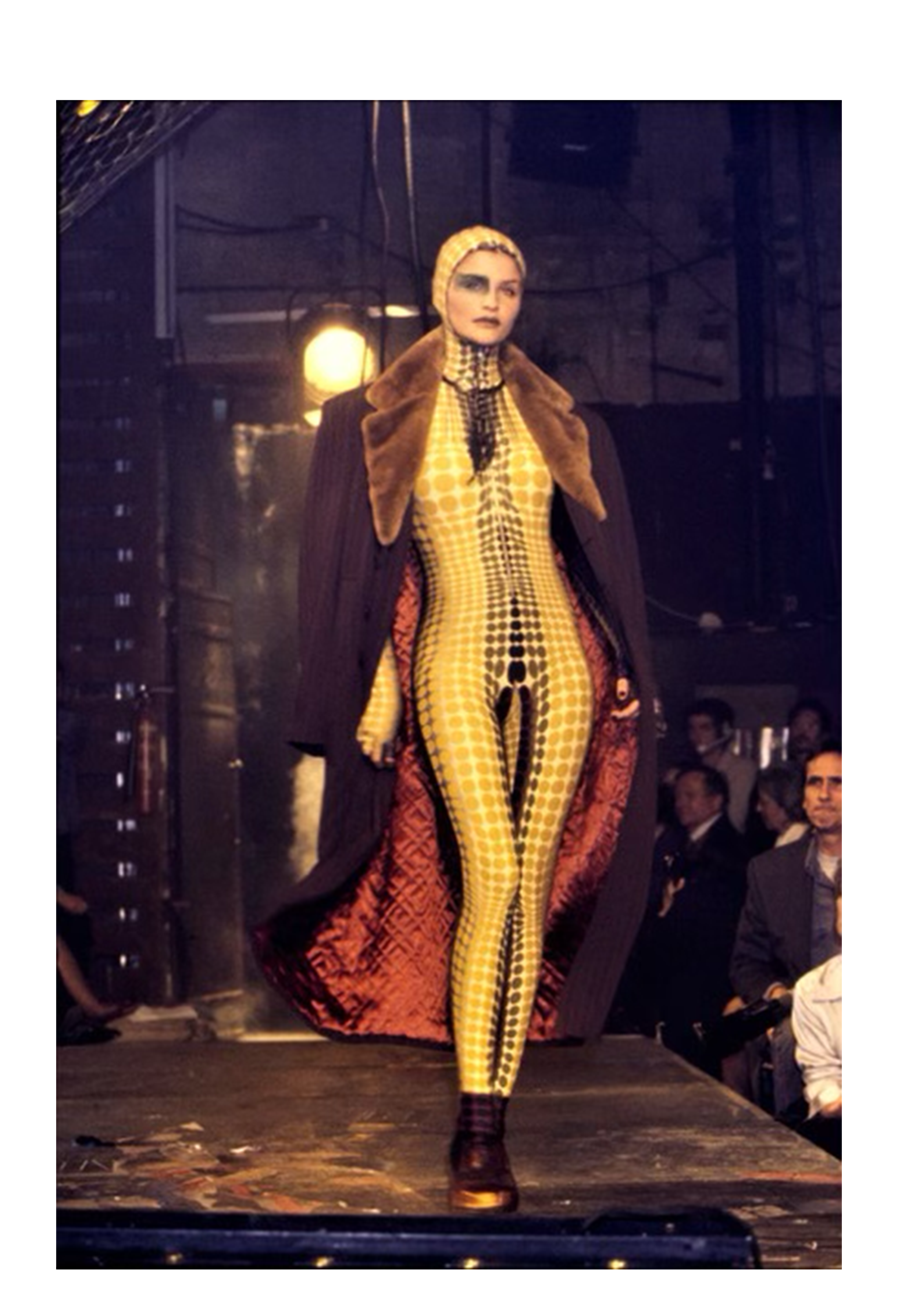 JEAN PAUL GAULTIER ICONIC YELLOW DOT "CYBER" JUMPSUIT 1995