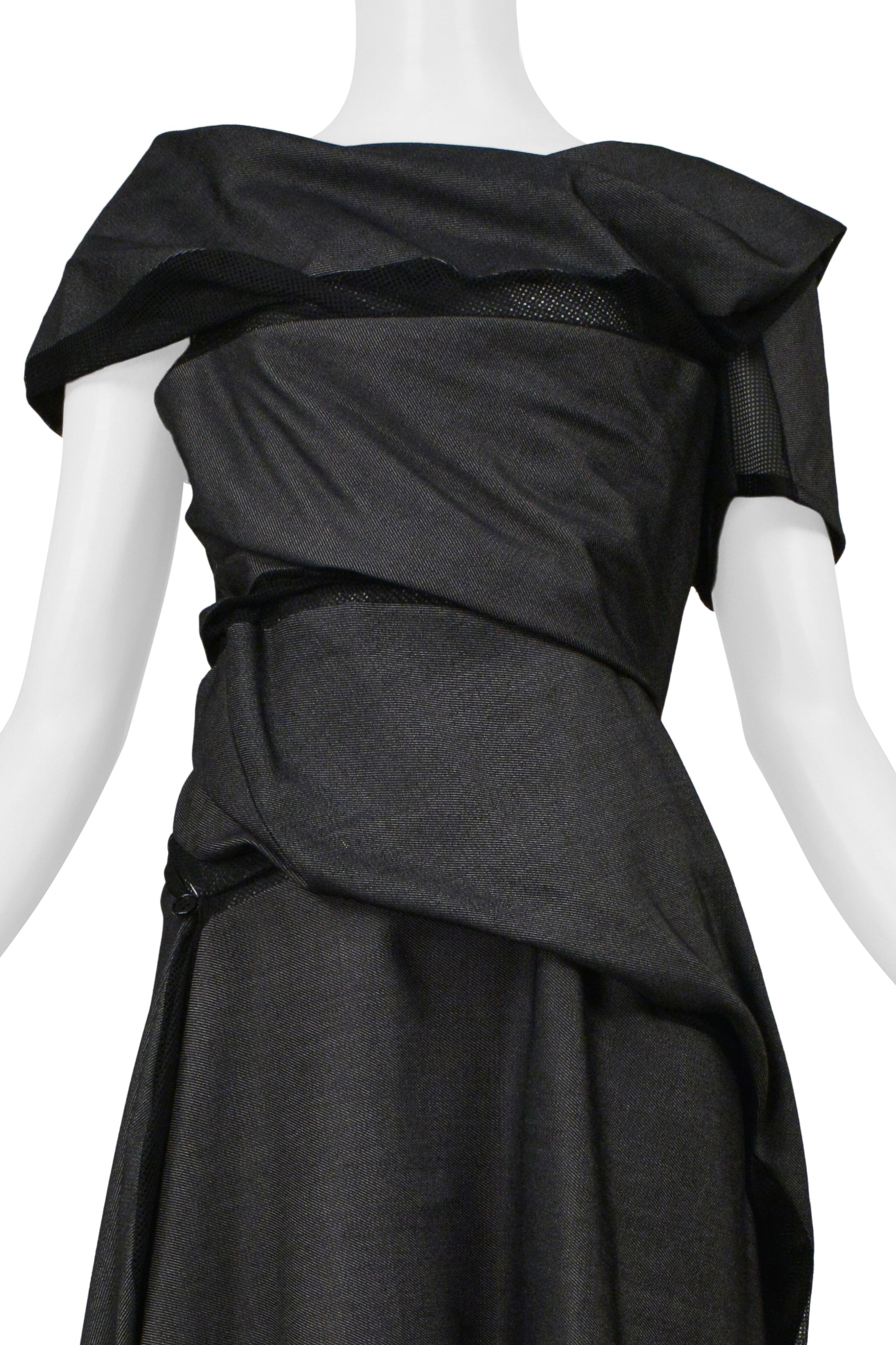 JUNYA WATANABE GRAY DENIM 1940'S STYLE DRESS 2000