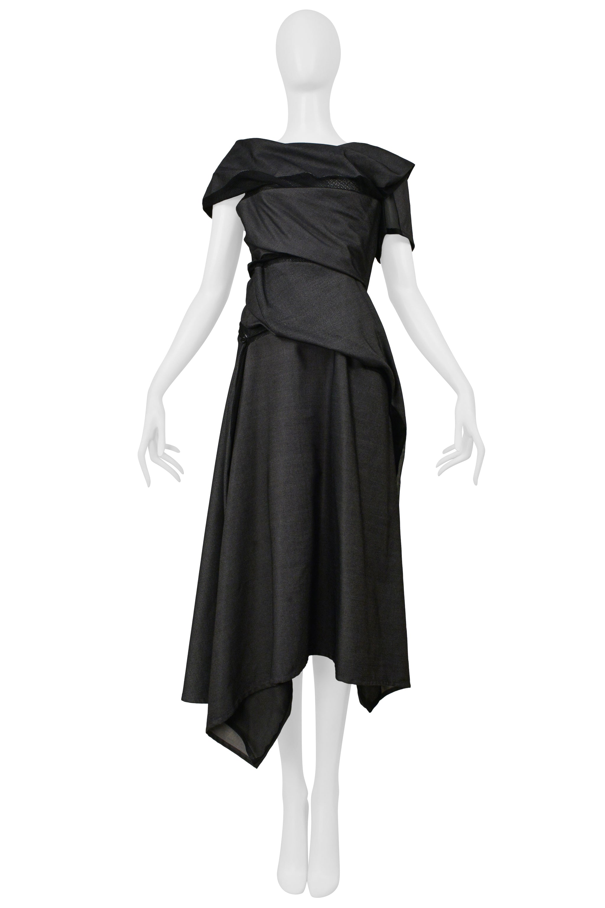 JUNYA WATANABE GRAY DENIM 1940'S STYLE DRESS 2000