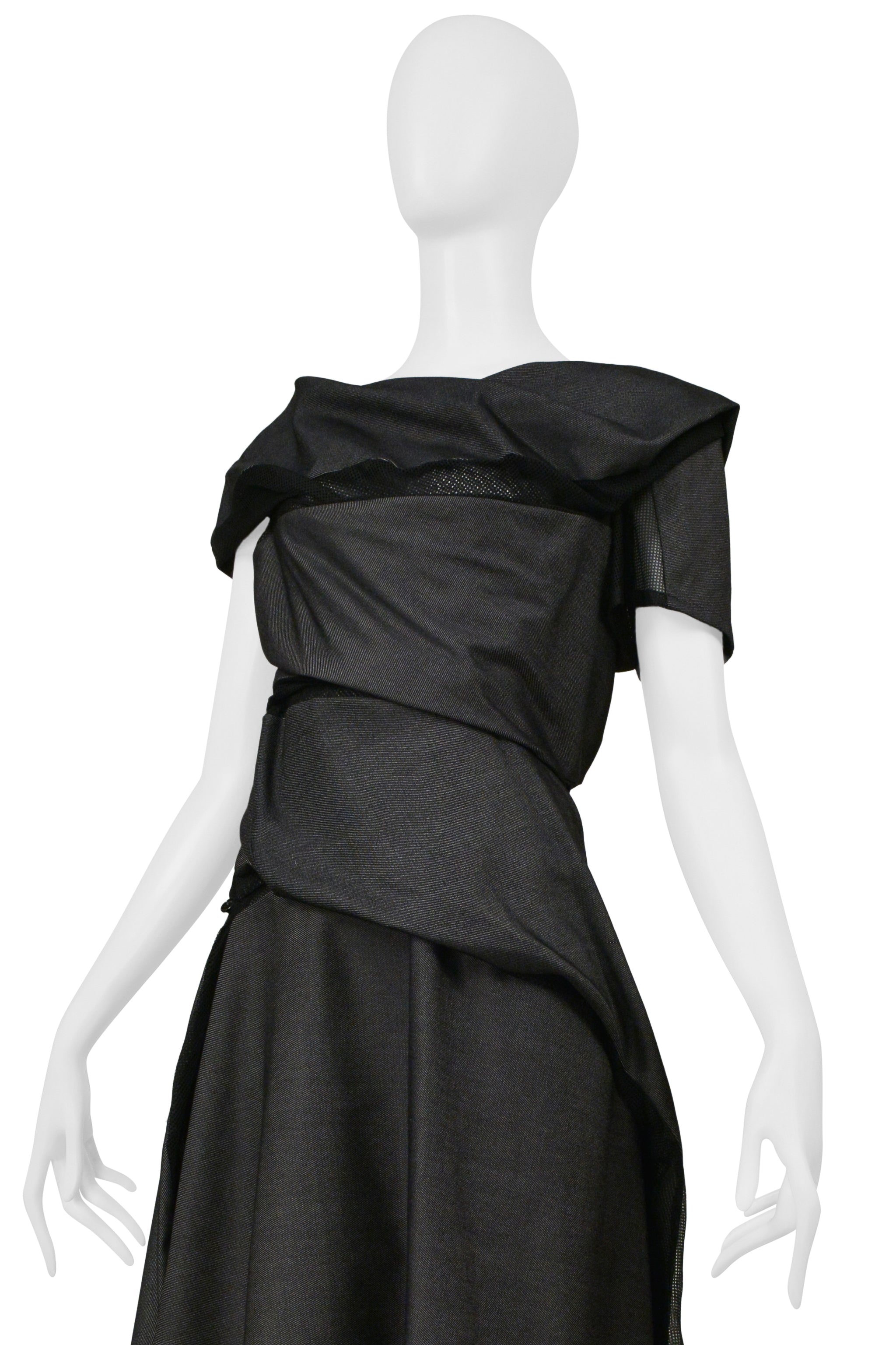 JUNYA WATANABE GRAY DENIM 1940'S STYLE DRESS 2000