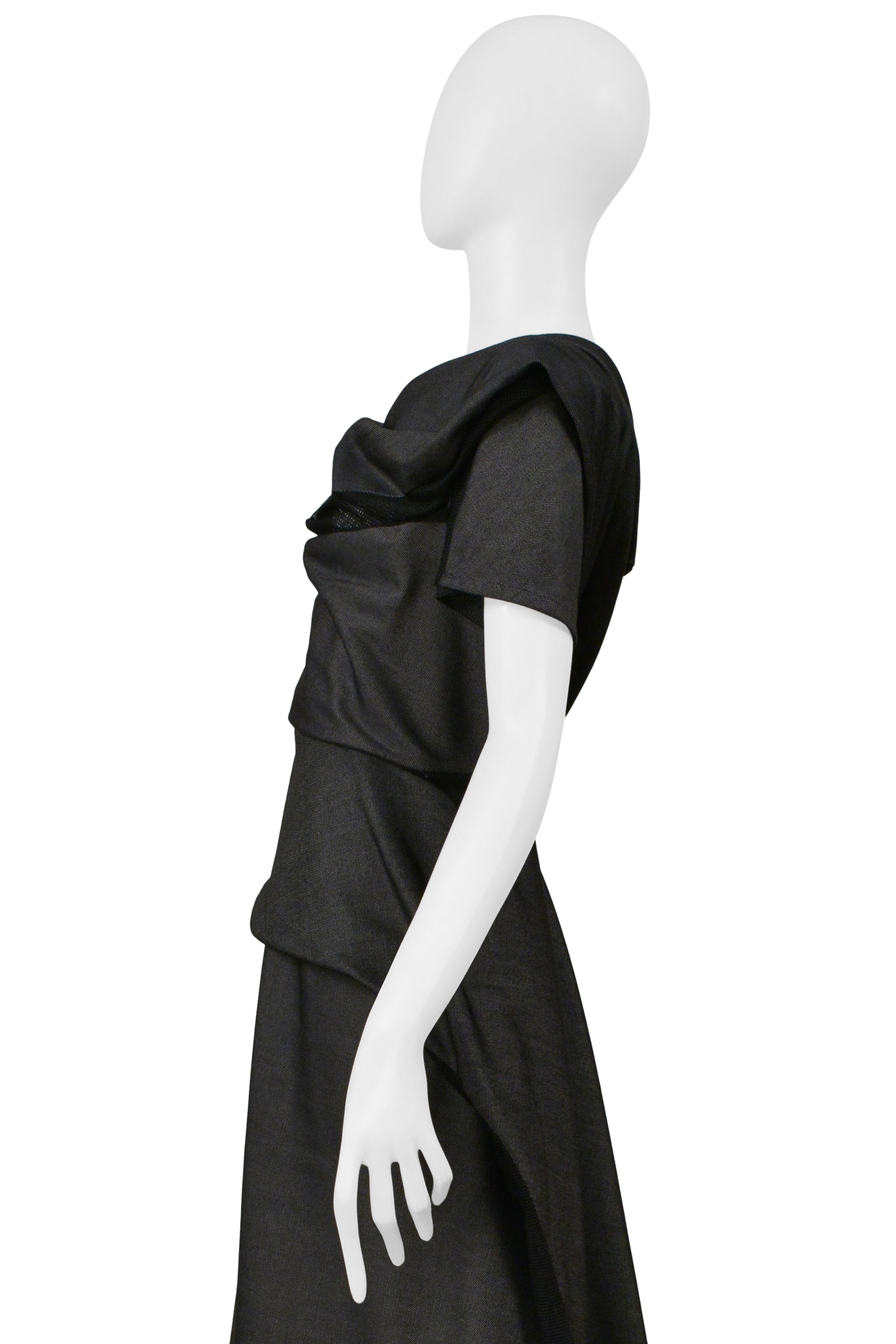 JUNYA WATANABE GRAY DENIM 1940'S STYLE DRESS 2000