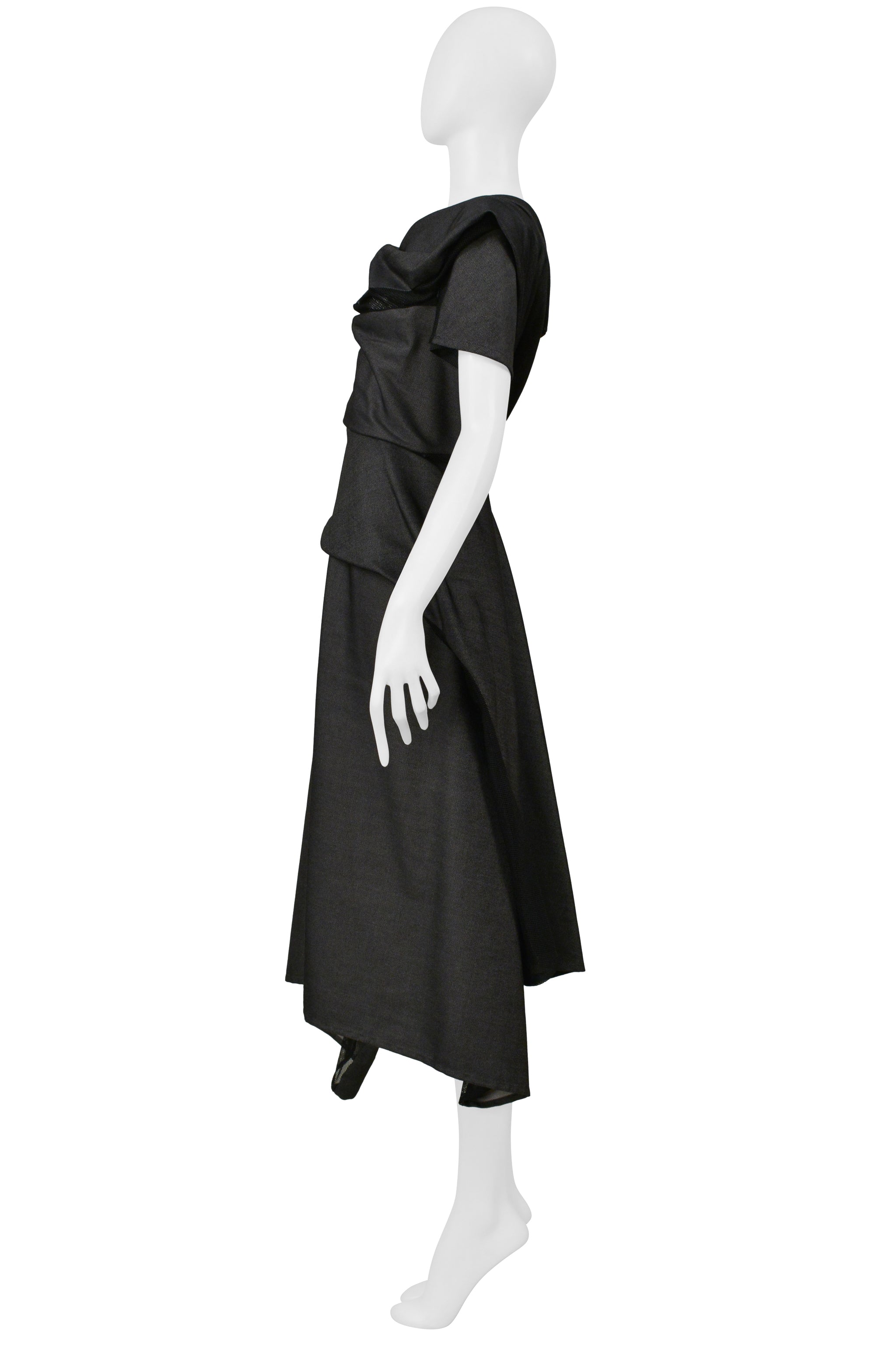 JUNYA WATANABE GRAY DENIM 1940'S STYLE DRESS 2000