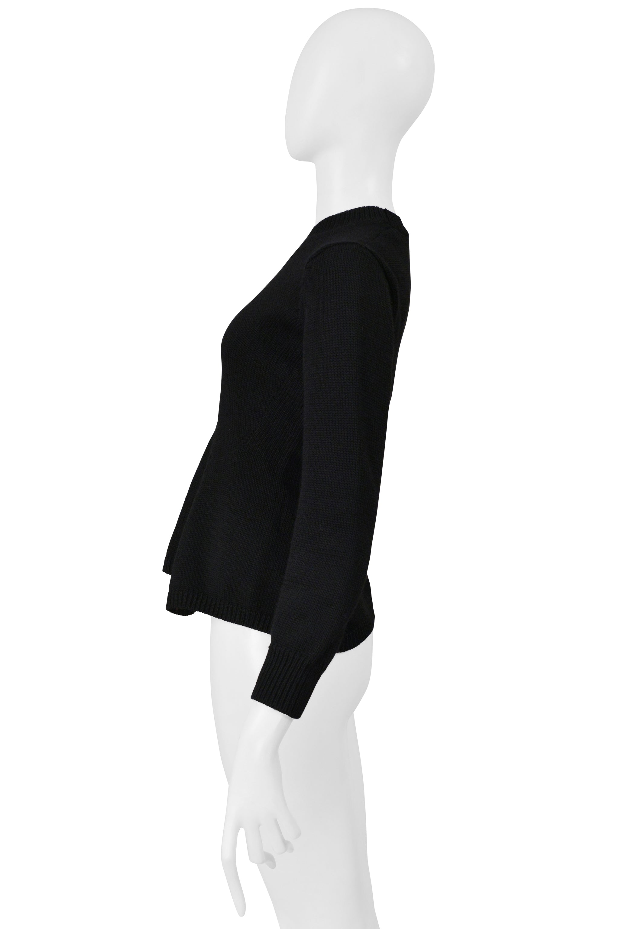 JUNYA WATANABE BLACK FITTED SWEATER WITH CREW NECK 1999-00