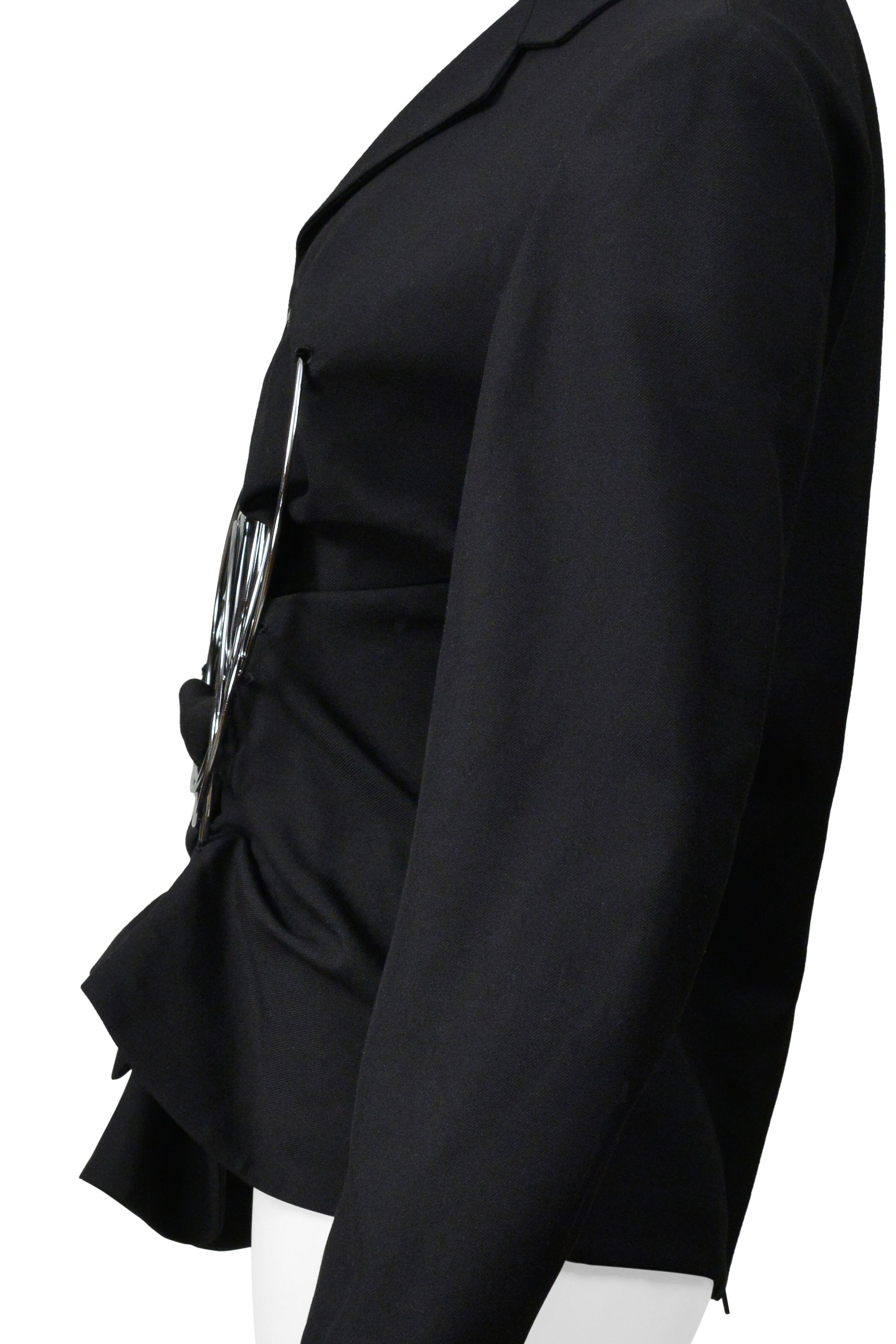 JUNYA WATANABE BLACK JACKET WITH DRAMATIC METAL RINGS 1999-2000