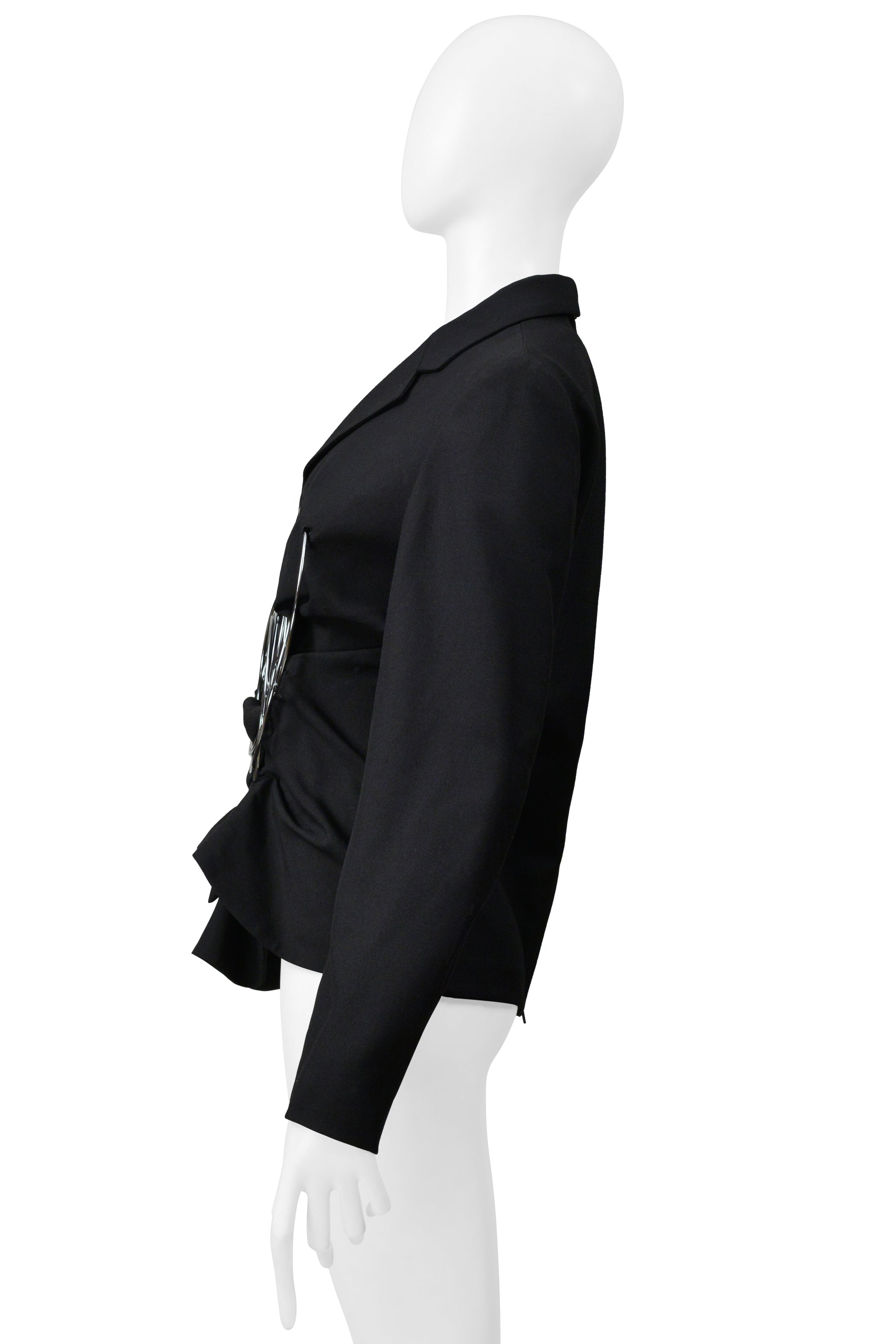 JUNYA WATANABE BLACK JACKET WITH DRAMATIC METAL RINGS 1999-2000