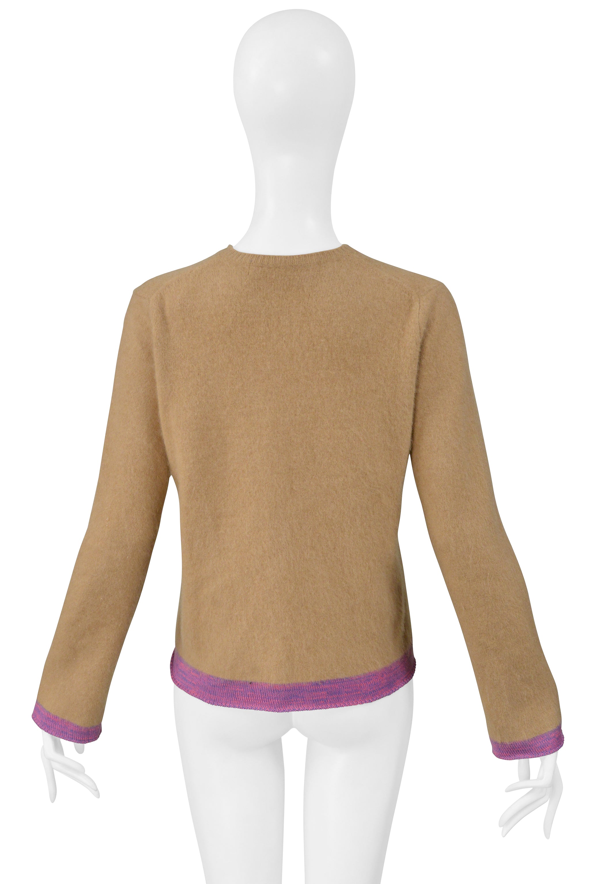 JUNYA WATANABE BROWN FELT CARDIGAN WITH CONTRASTING EDGES 2000-01