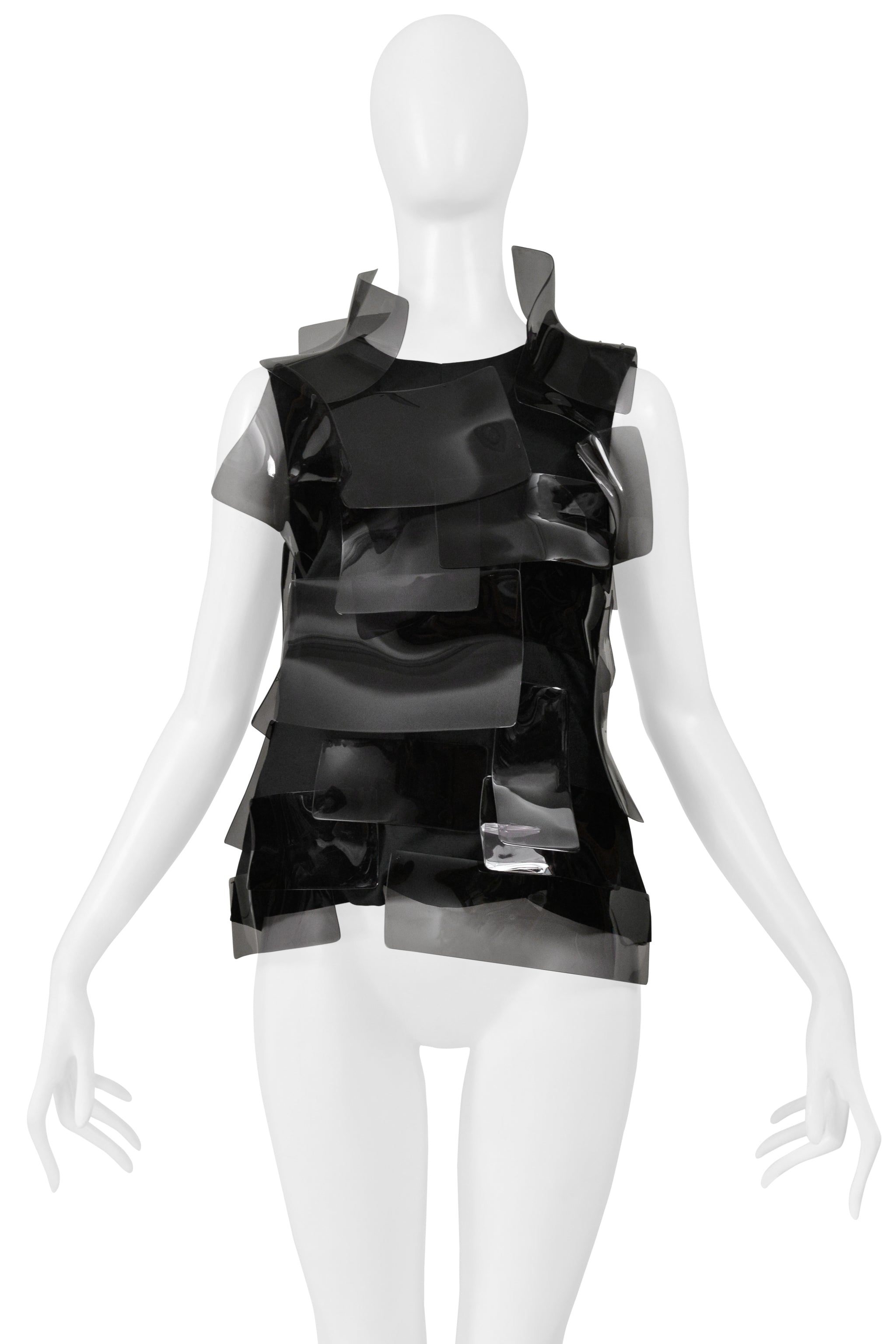 JUNYA WATANABE BLACK TECH TOP WITH MOLDED ACRYLIC PIECES 2001
