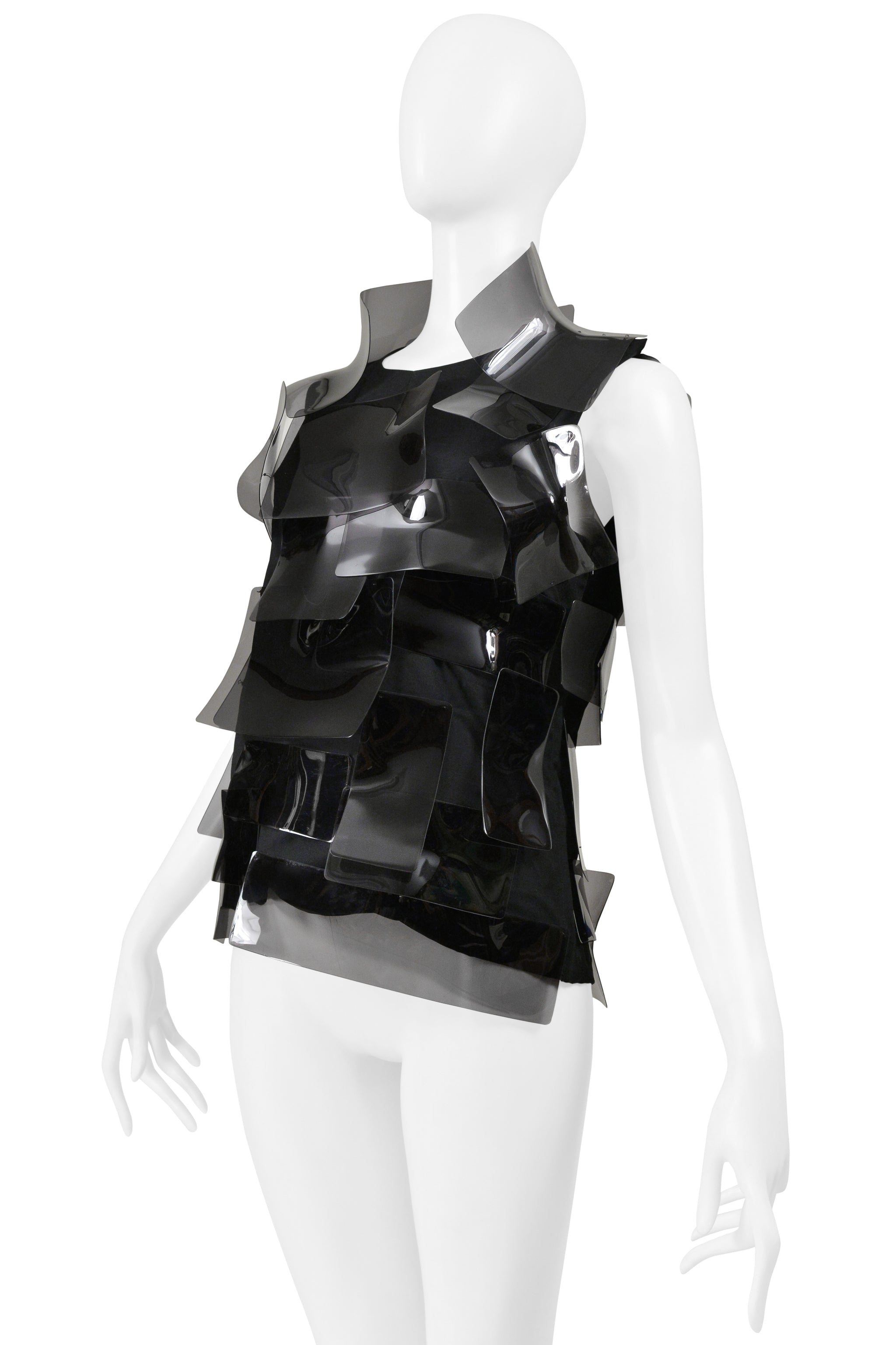 JUNYA WATANABE BLACK TECH TOP WITH MOLDED ACRYLIC PIECES 2001