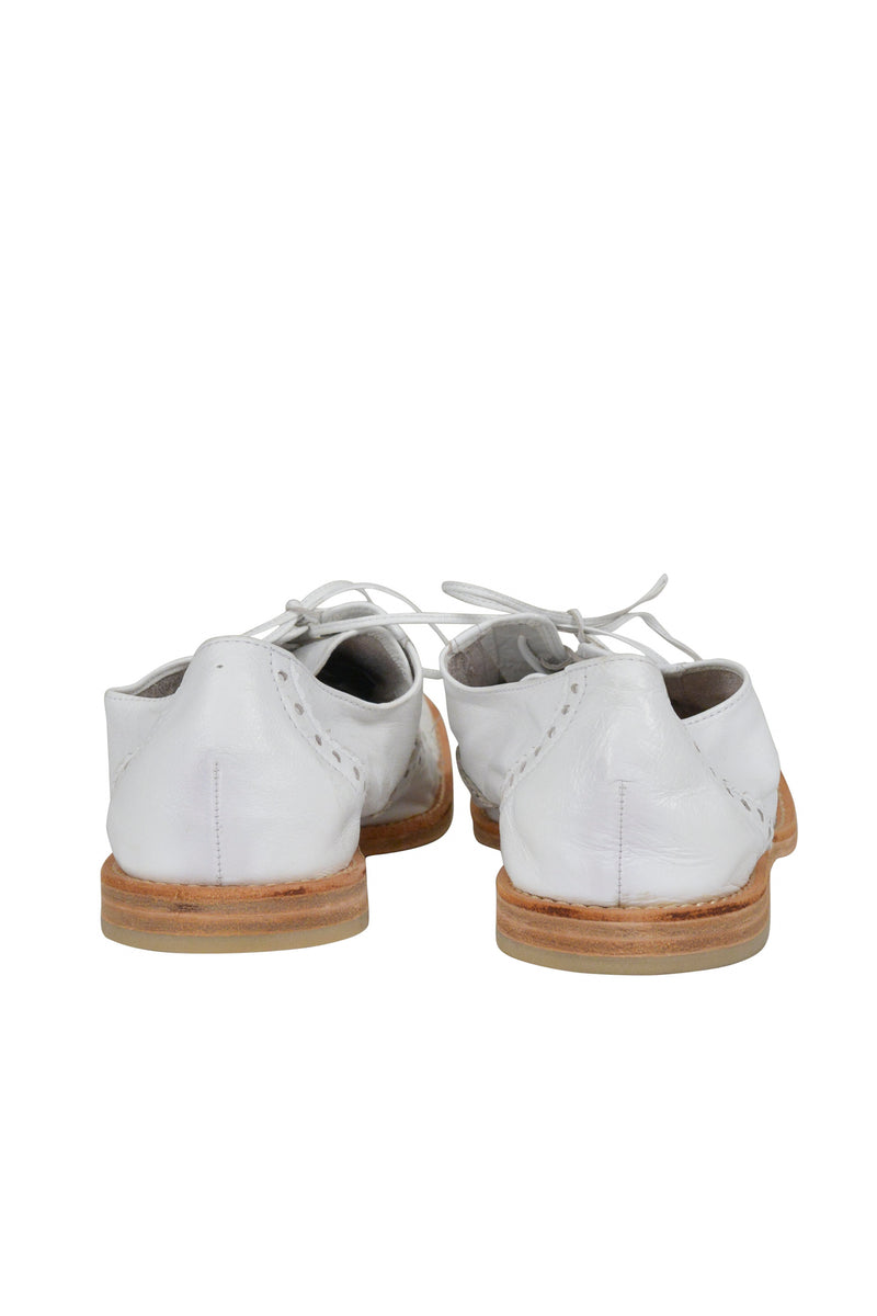 JUNYA WATANABE WHITE PERFORATED LEATHER BROGUE SHOES 2003