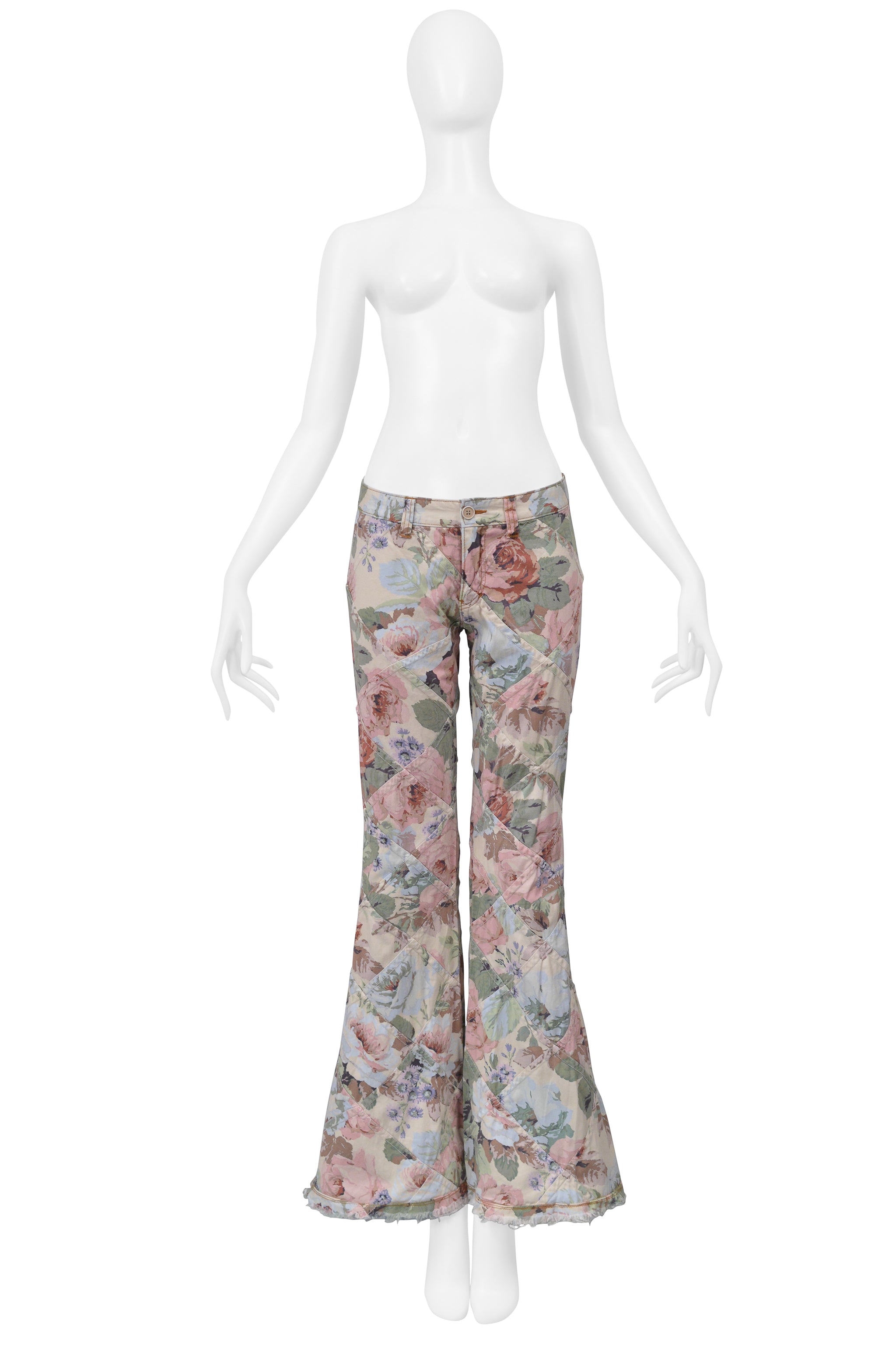 JUNYA WATANABE BELL BOTTOM FLORAL PANTS 2001-02