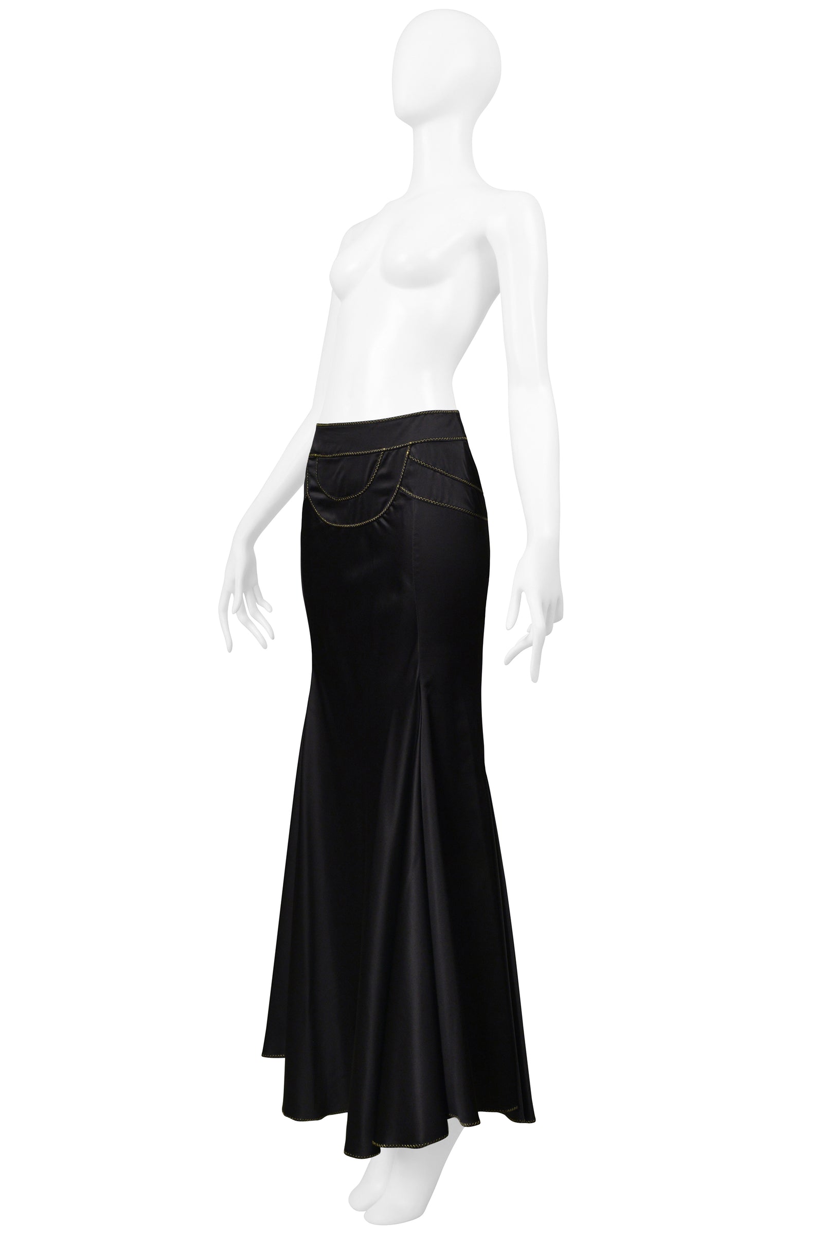 JUSTCAVALLIBLACKSATINSKIRTWITH