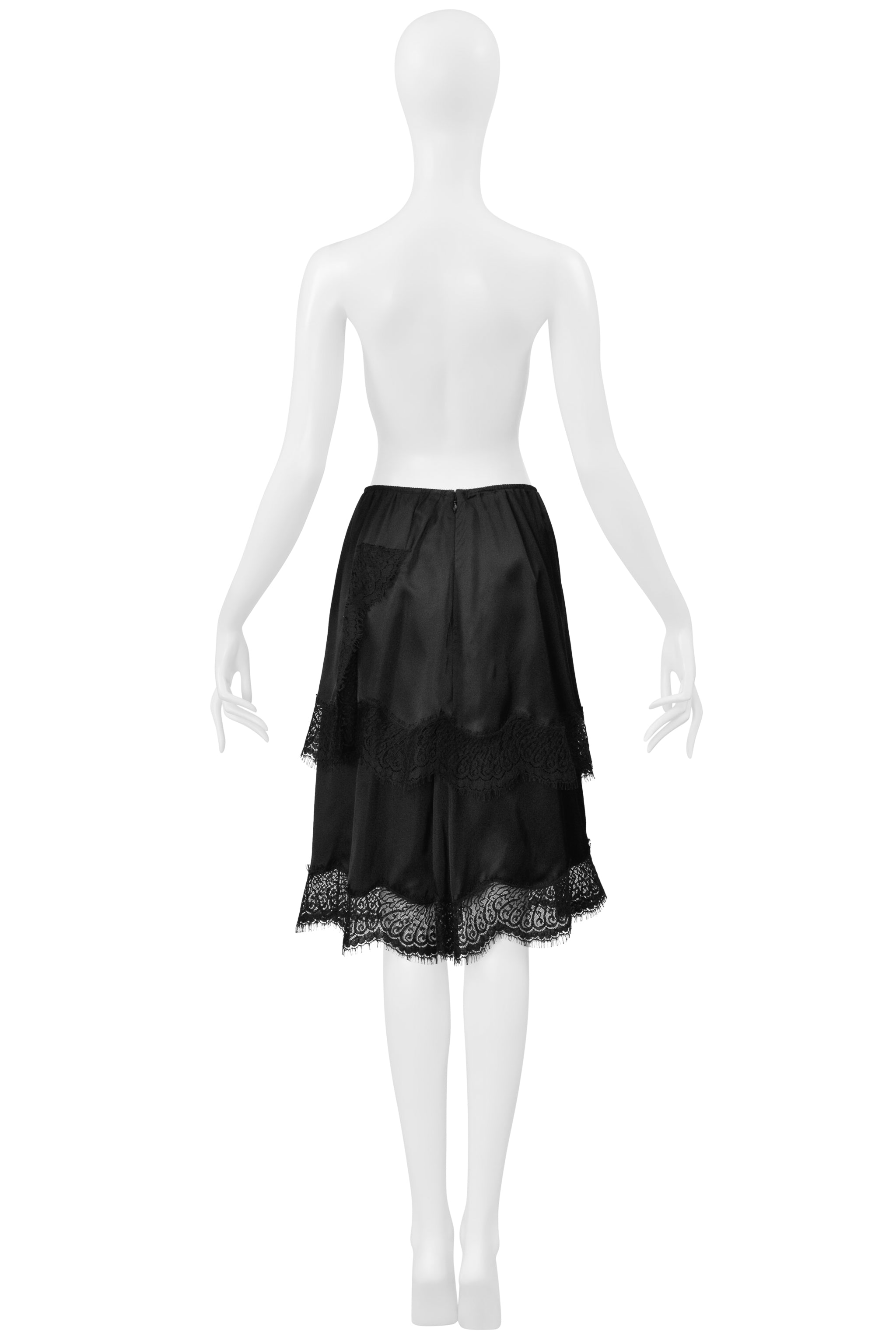 LANVIN BY ALBER ELBAZ BLACK LACE LAYERED SKIRT