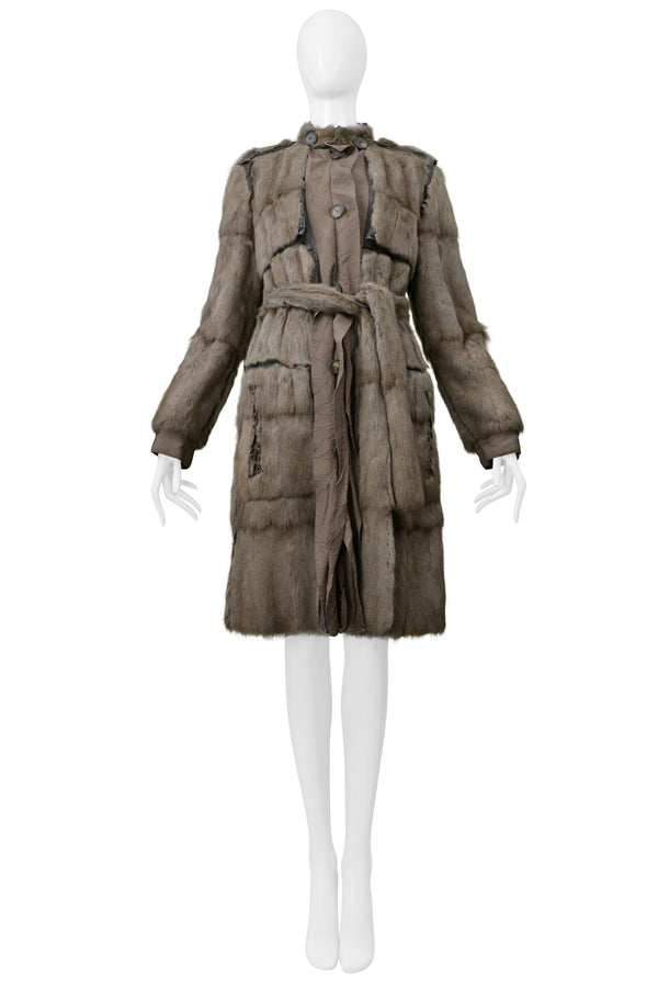 LANVIN BY ALBER ELBAZ GREY SQUIRREL FUR COAT