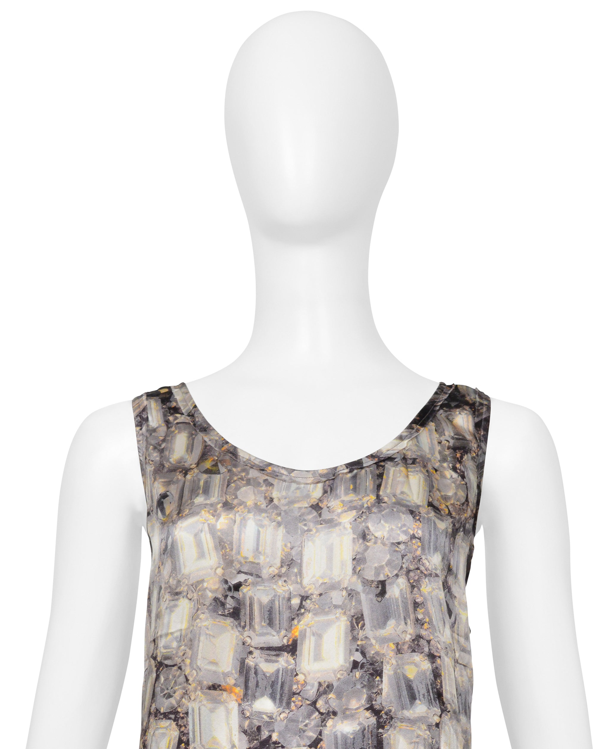 LANVIN CRYSTAL PRINTED SLEEVELESS TOP