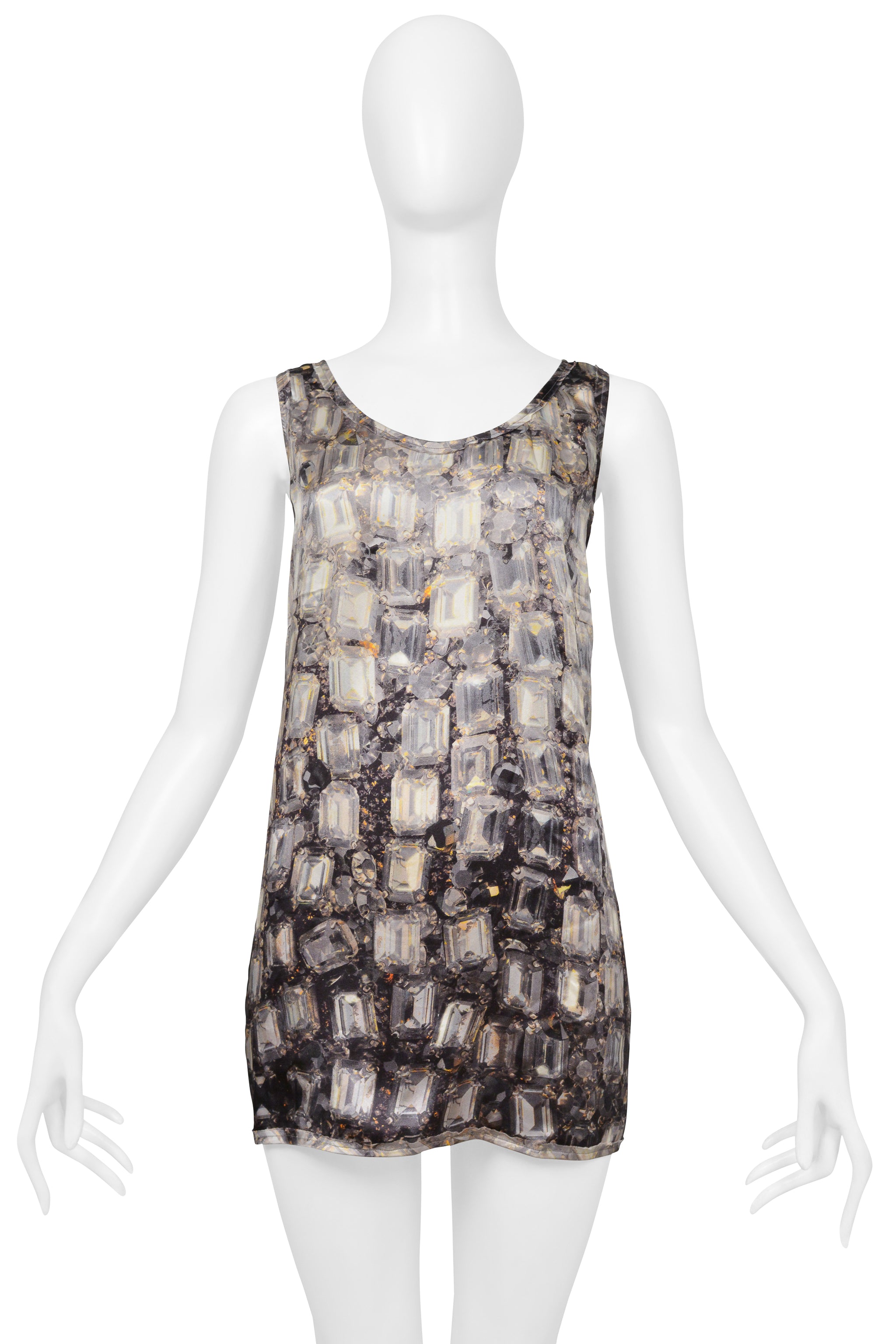LANVIN CRYSTAL PRINTED SLEEVELESS TOP