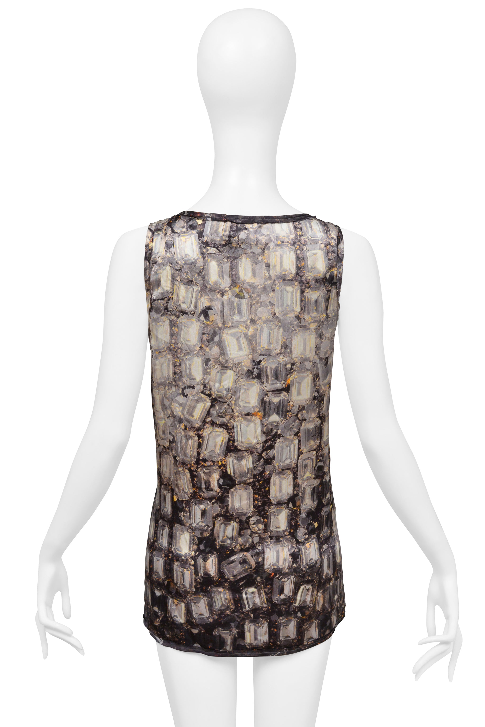 LANVIN CRYSTAL PRINTED SLEEVELESS TOP
