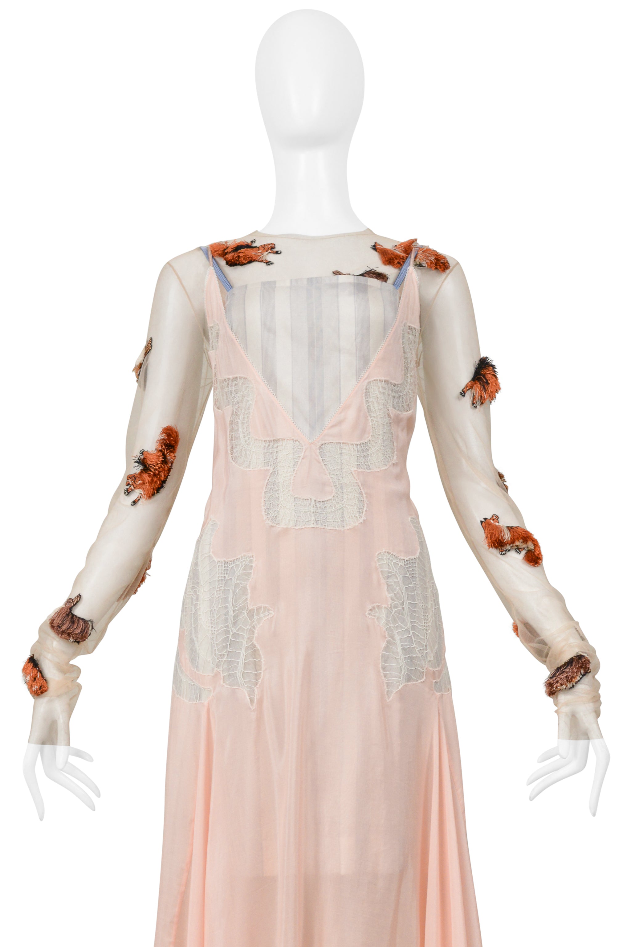 LANVIN THREE IN ONE DRESS WITH ANIMAL EMBROIDERY FW 2019