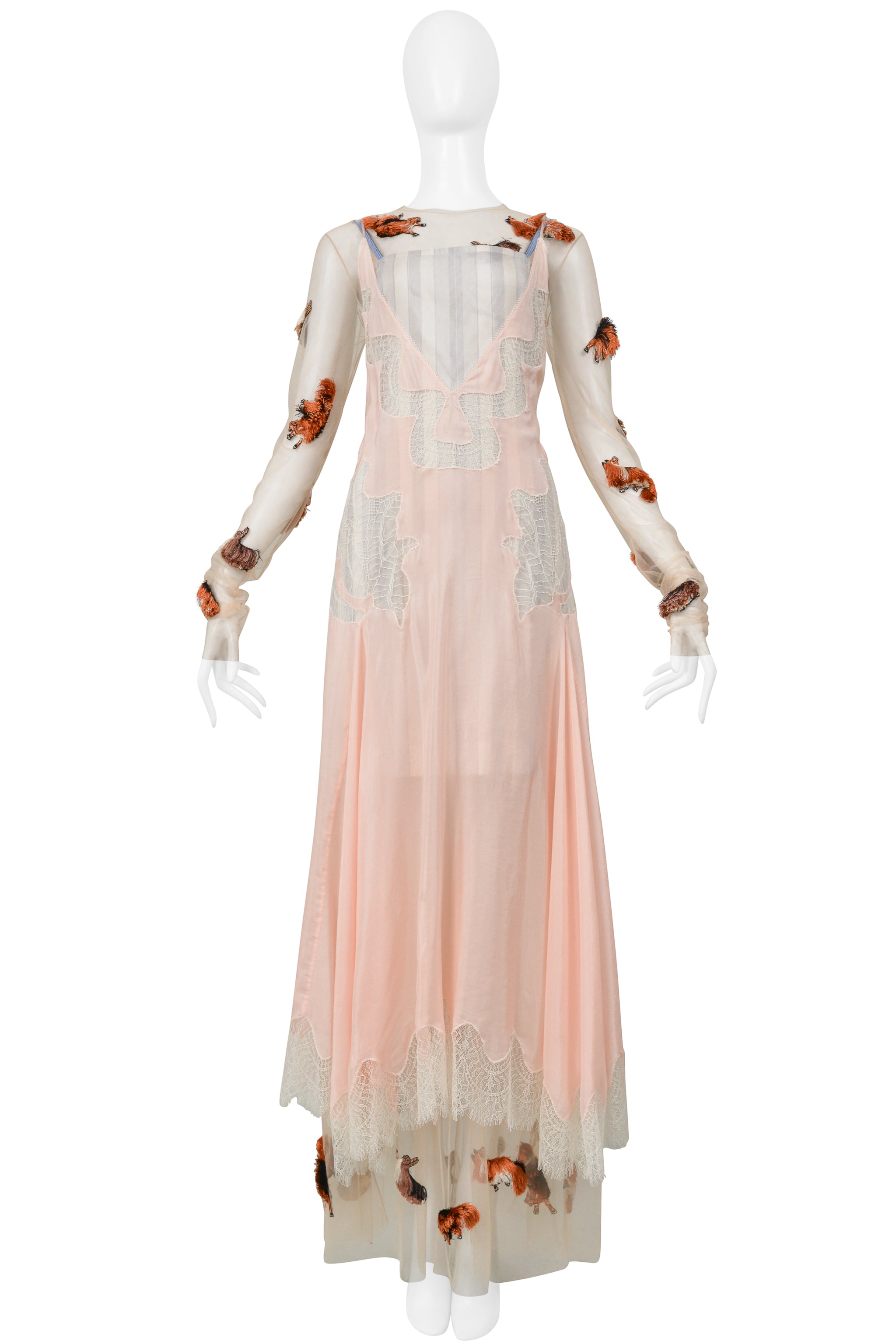 LANVIN THREE IN ONE DRESS WITH ANIMAL EMBROIDERY FW 2019