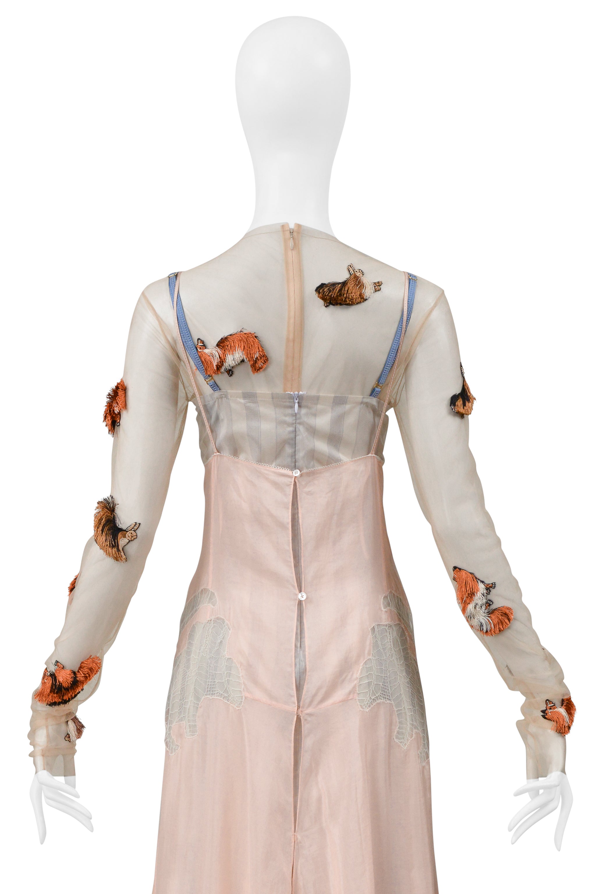 LANVIN THREE IN ONE DRESS WITH ANIMAL EMBROIDERY FW 2019