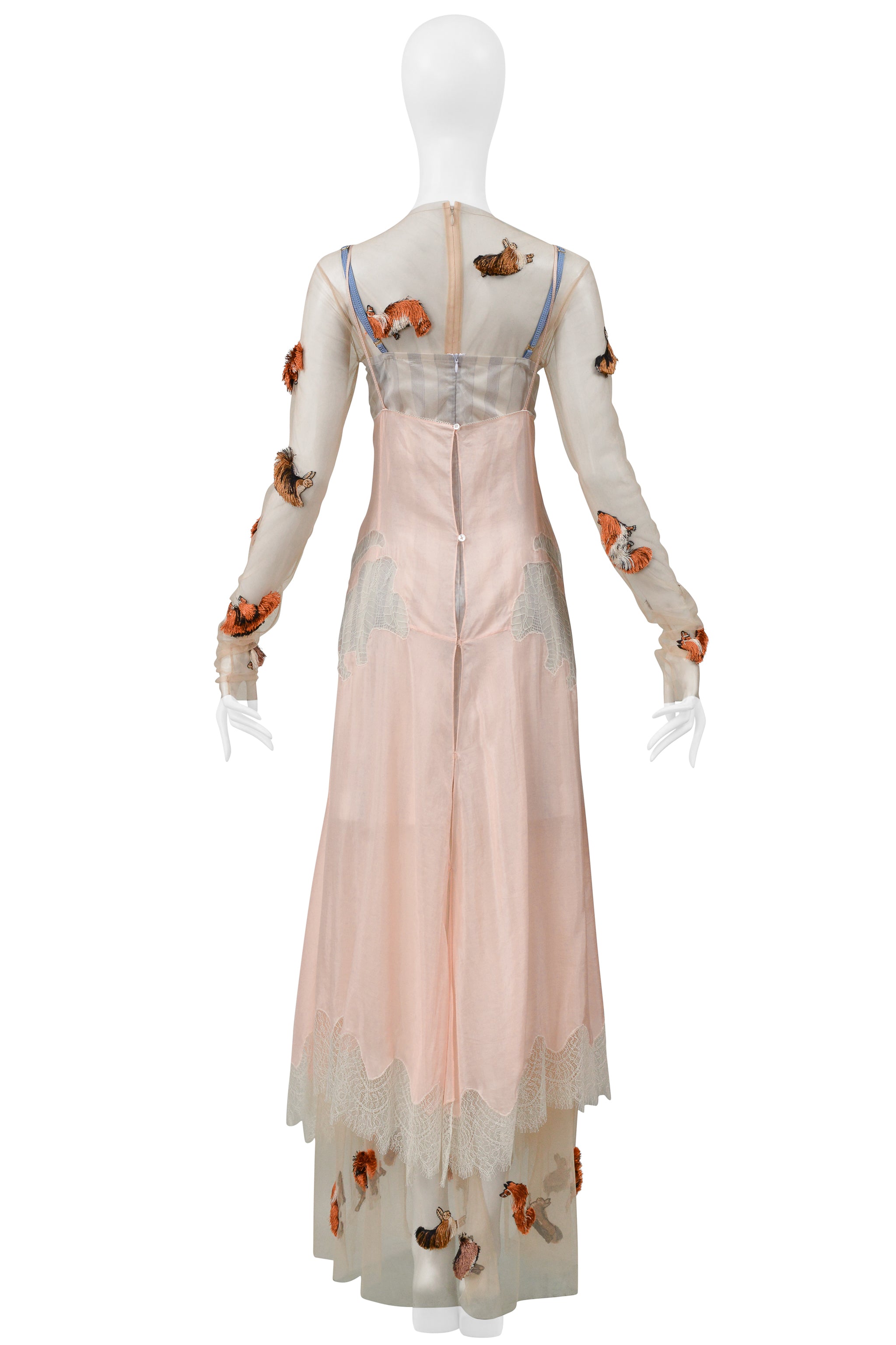 LANVIN THREE IN ONE DRESS WITH ANIMAL EMBROIDERY FW 2019