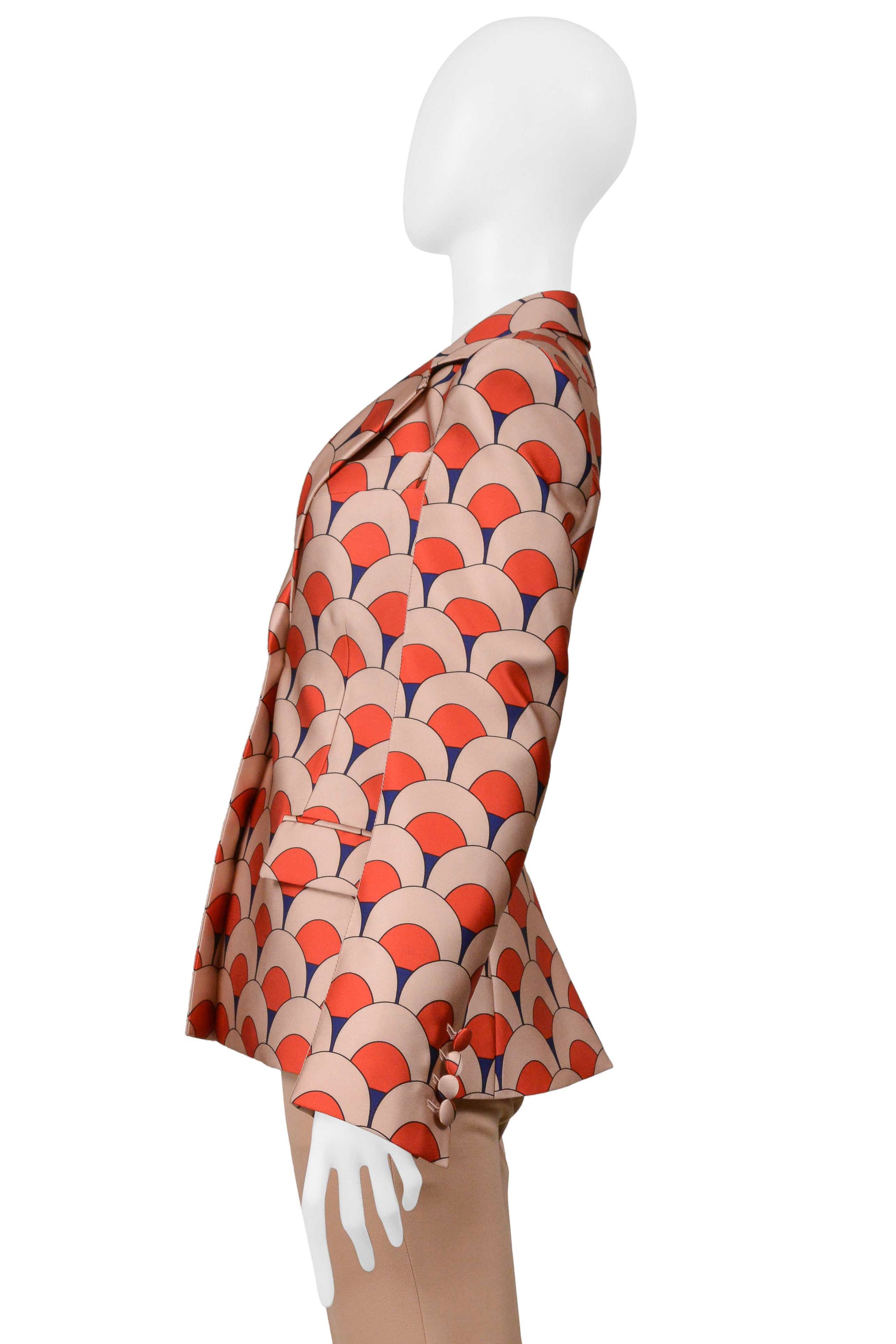 LANVIN PEACH & RED PRINT JACKET AND PANT SUIT ENSEMBLE NWTS 2022