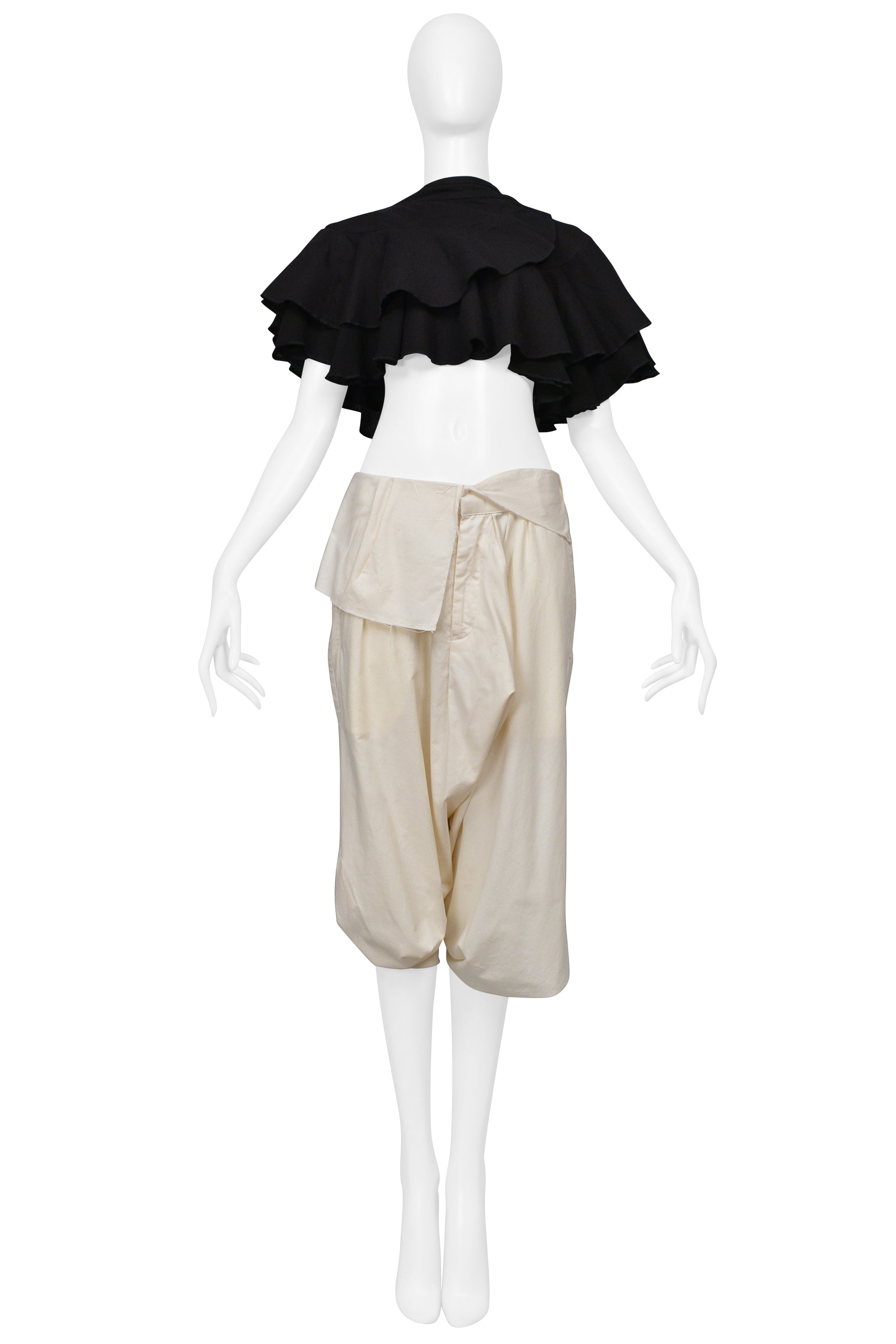 COMME DES GARCONS BLACK RUFFLE CROP TOP