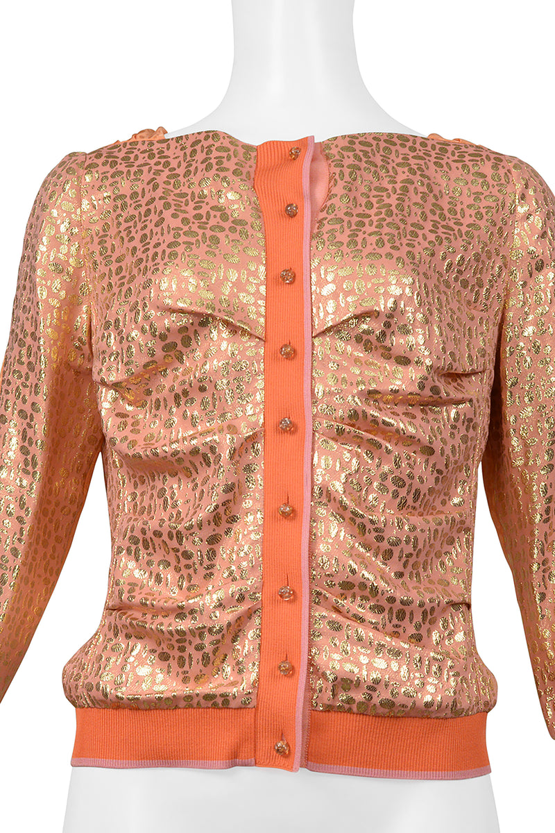 LOUIS VUITTON BY MARC JACOBS PEACH & GOLD CARDIGAN