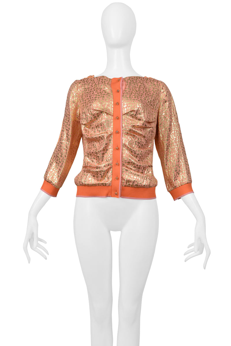 LOUIS VUITTON BY MARC JACOBS PEACH & GOLD CARDIGAN