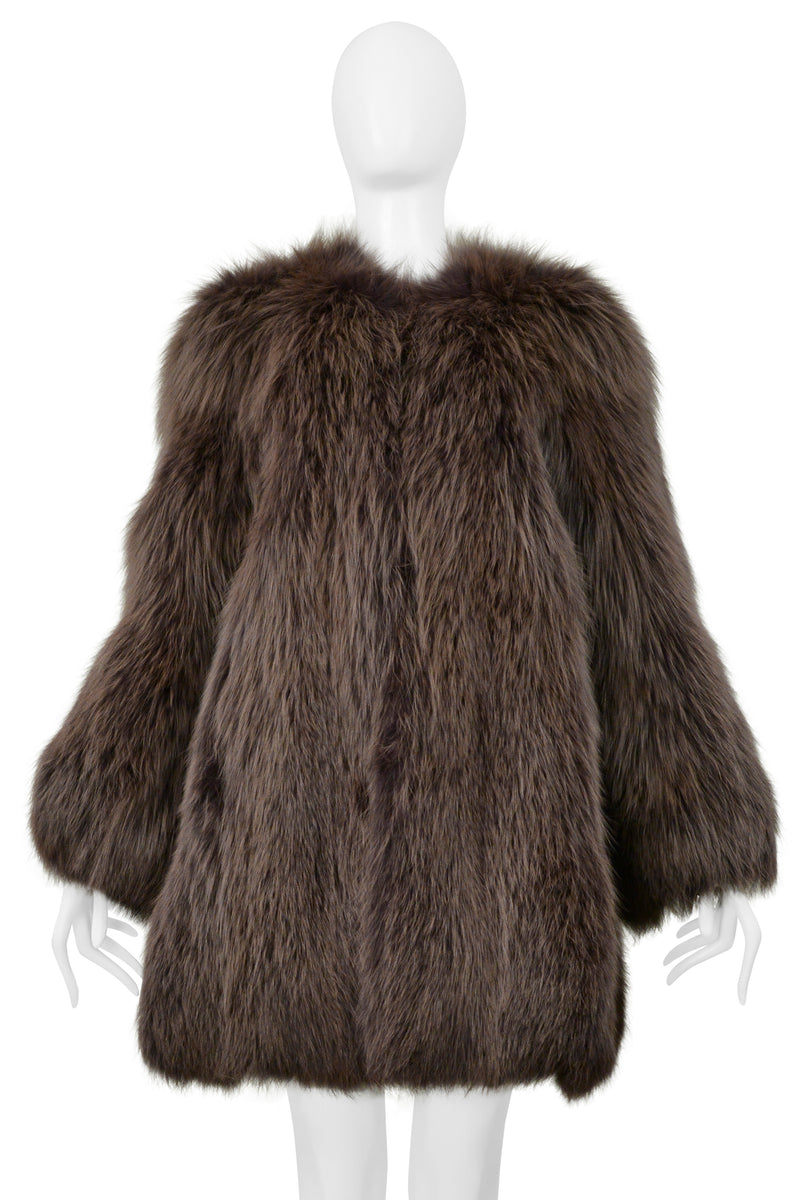 MARC JACOBS BROWN FUR CHUBBY COAT 2013