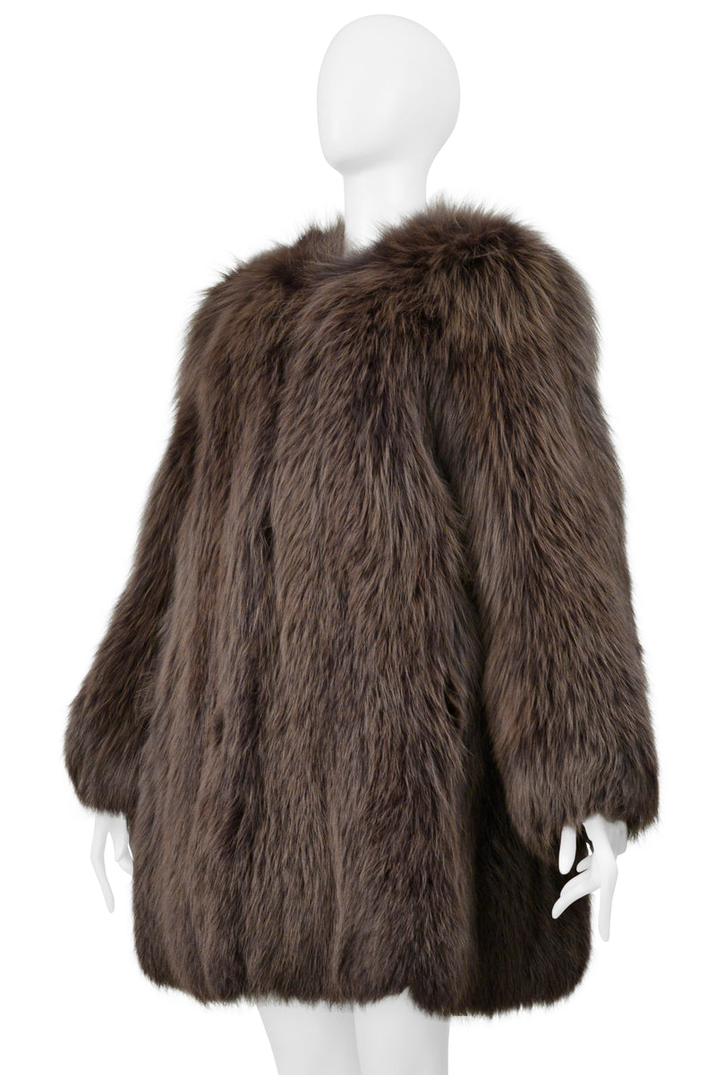 MARC JACOBS BROWN FUR CHUBBY COAT 2013