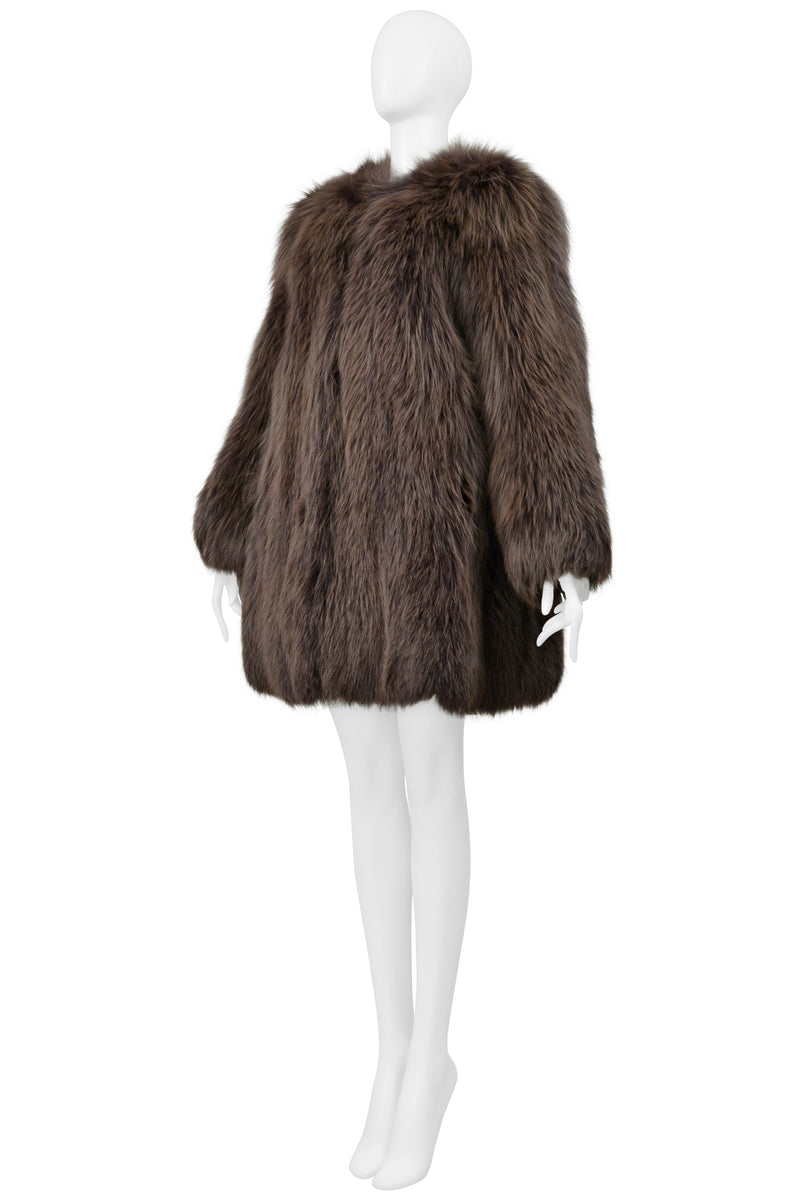 MARC JACOBS BROWN FUR CHUBBY COAT 2013