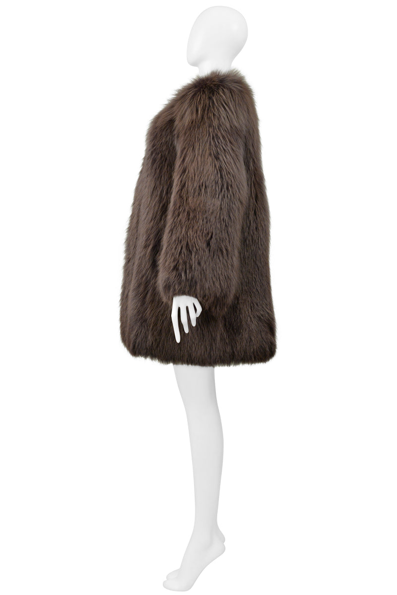 MARC JACOBS BROWN FUR CHUBBY COAT 2013