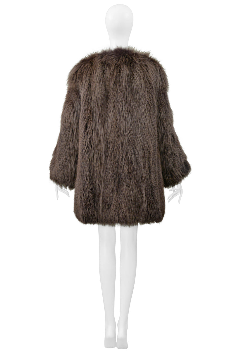 MARC JACOBS BROWN FUR CHUBBY COAT 2013