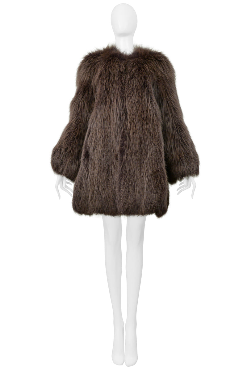 MARC JACOBS BROWN FUR CHUBBY COAT 2013